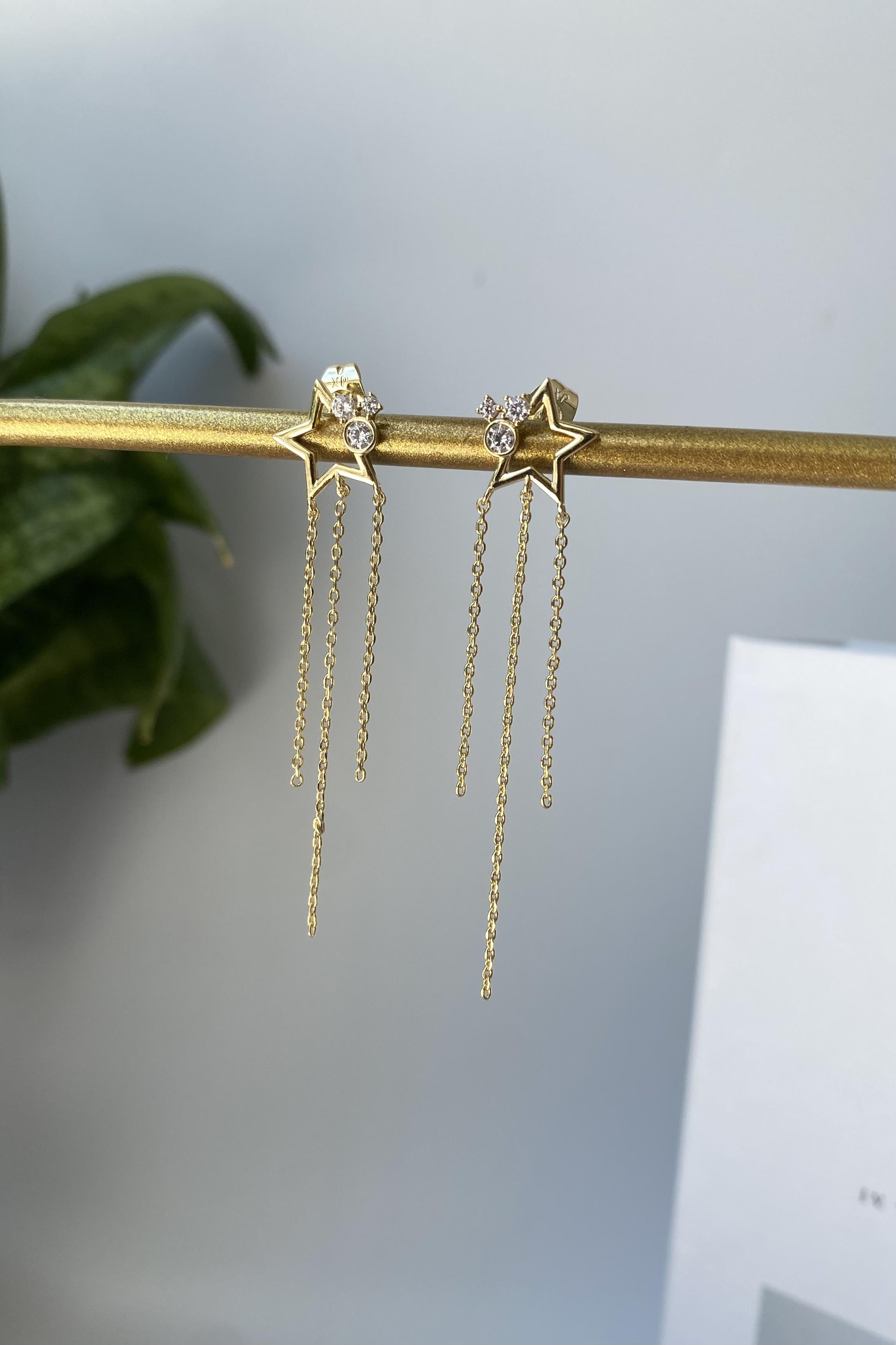 ZİNCİRLİ STAR KÜPE