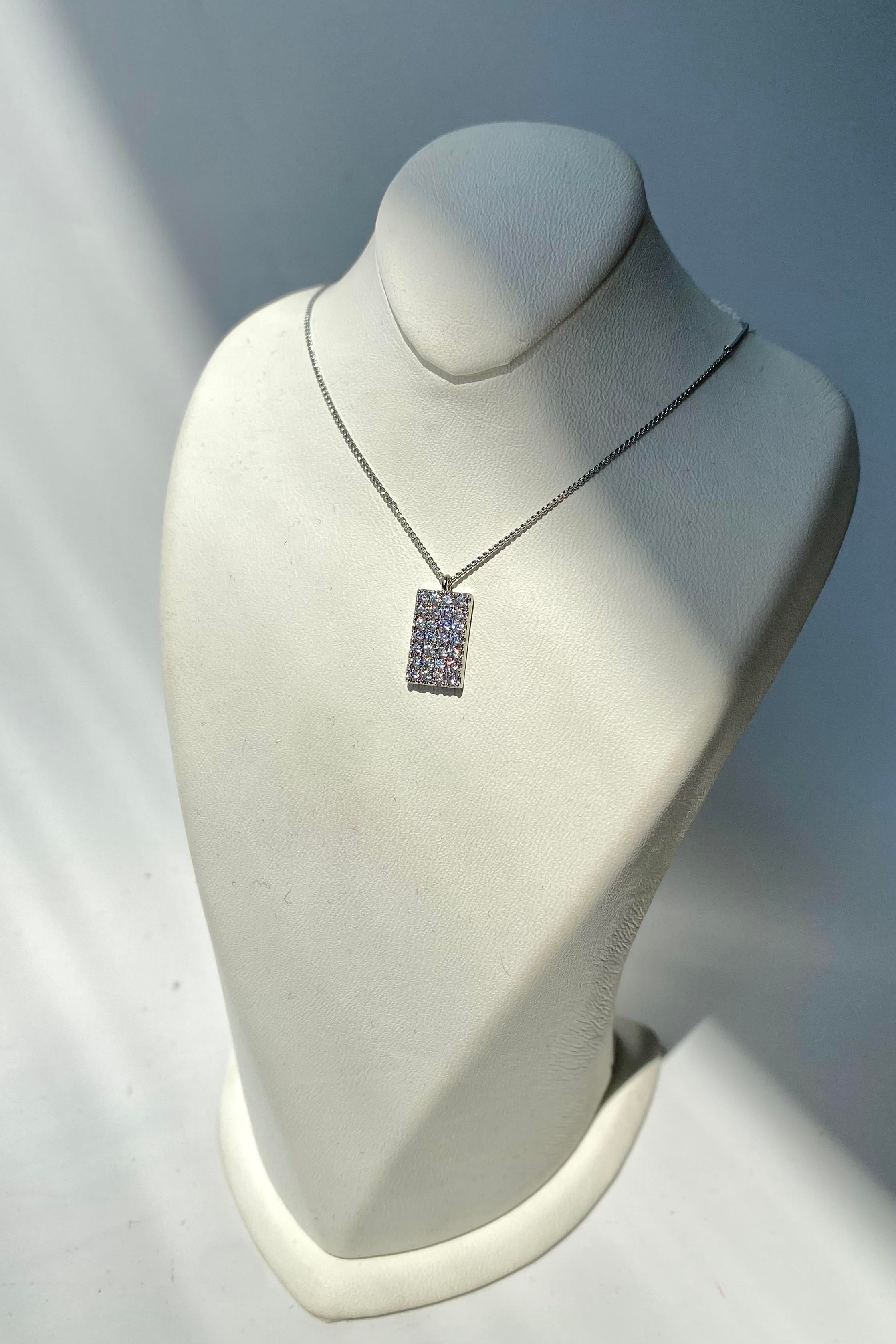 ZİRKON TAŞ PLAKALI KOLYE