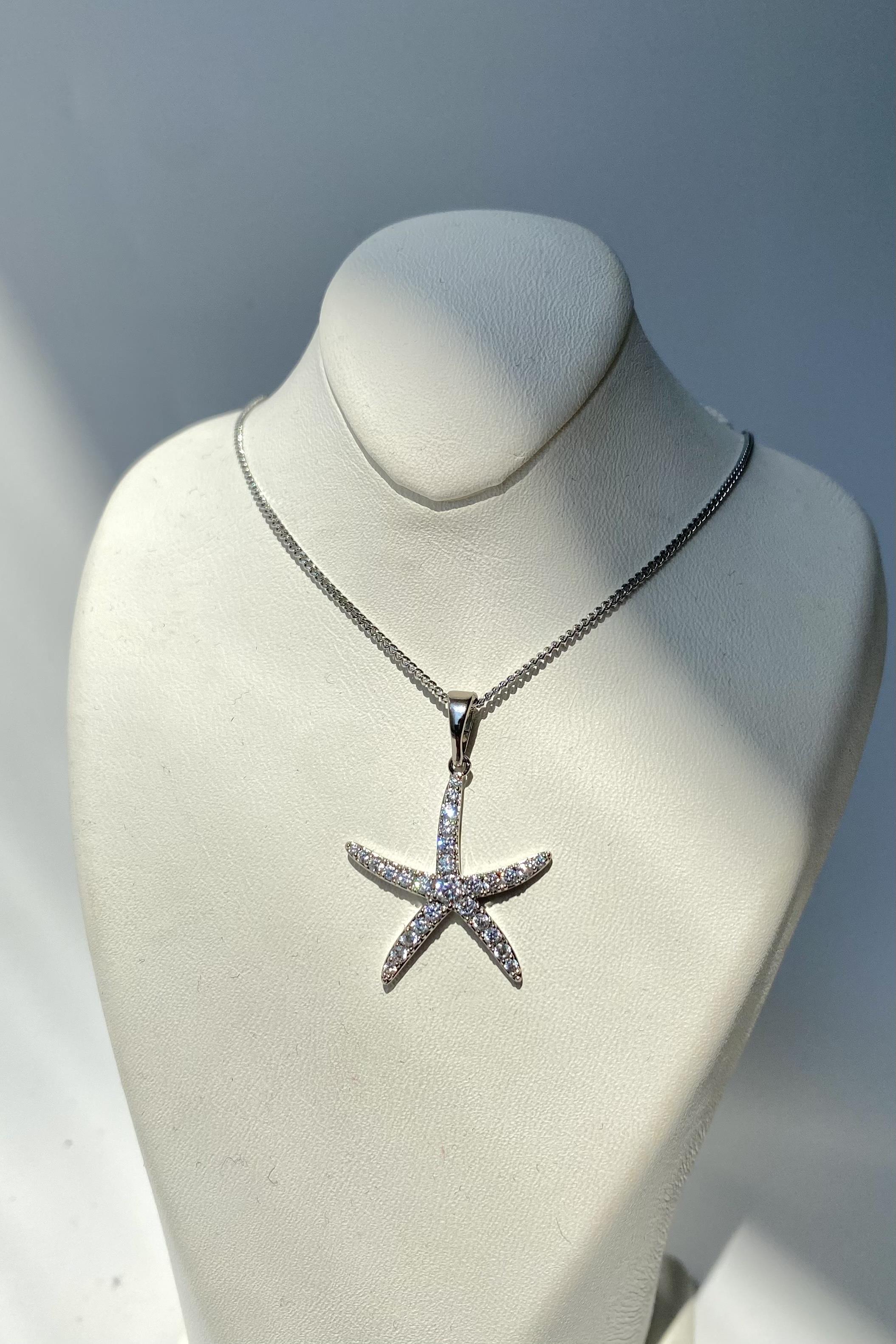 ZİRKON TAŞLI DENİZ YILDIZI KOLYE