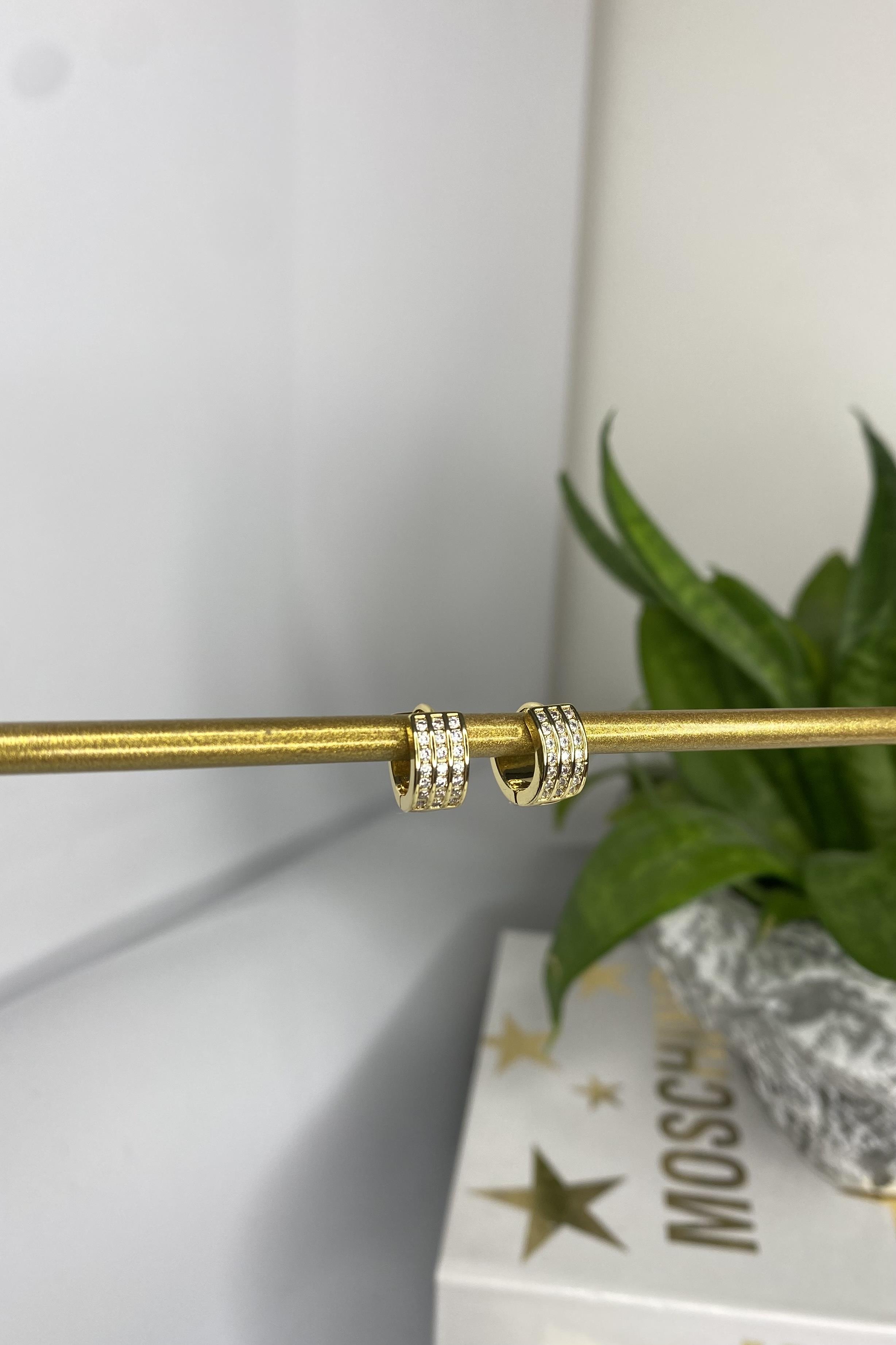 ZİRKON TAŞLI HALKA KÜPE 1cm