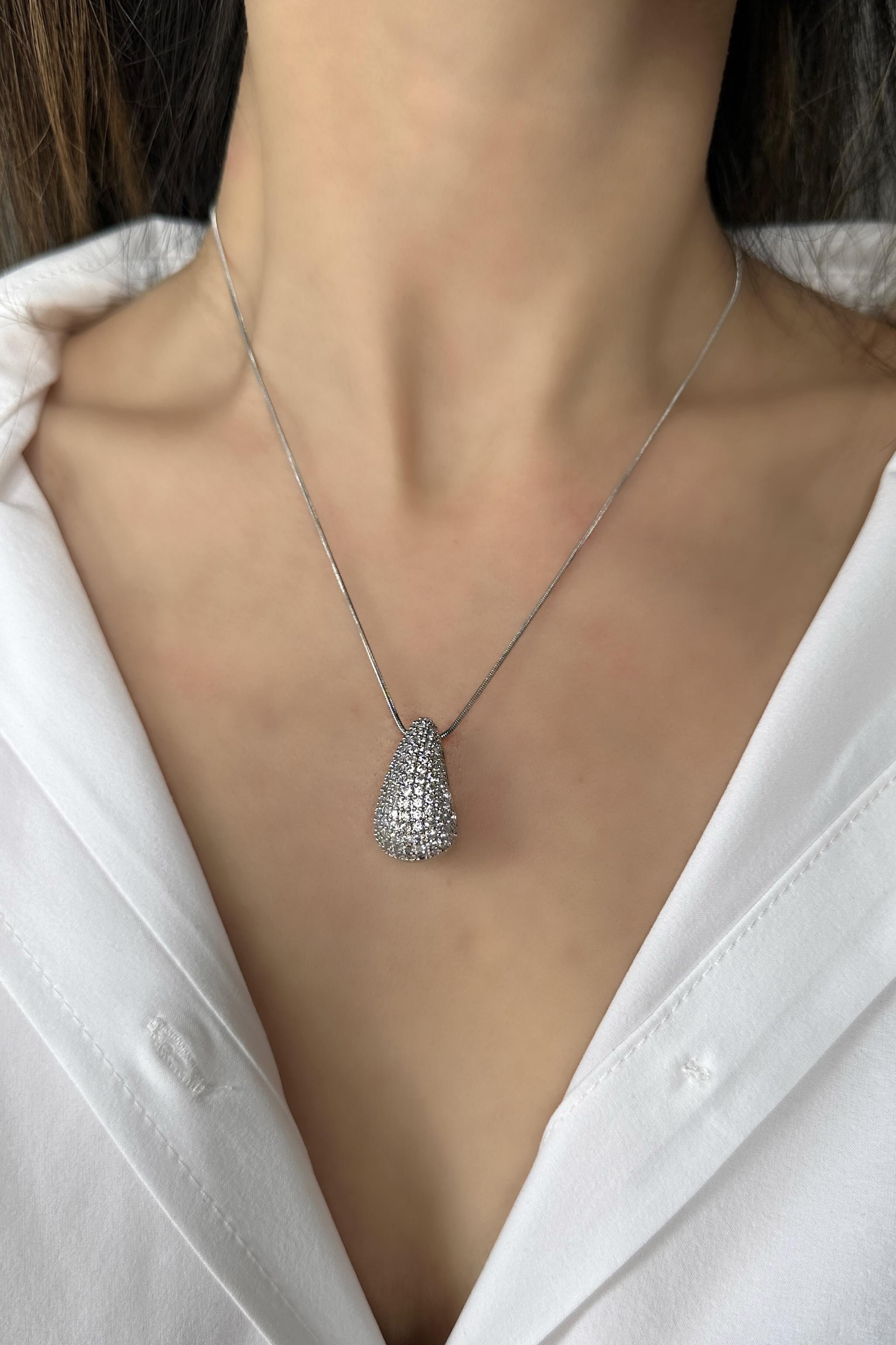 ZİRKON TAŞLI MARKA DAMLA KOLYE