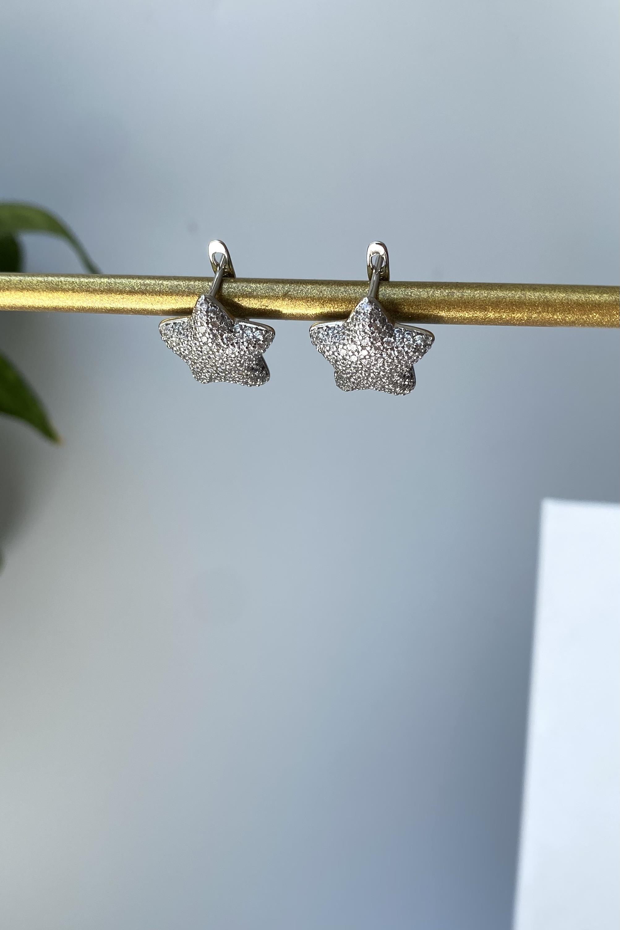 ZİRKON TAŞLI YILDIZ HALKA KÜPE