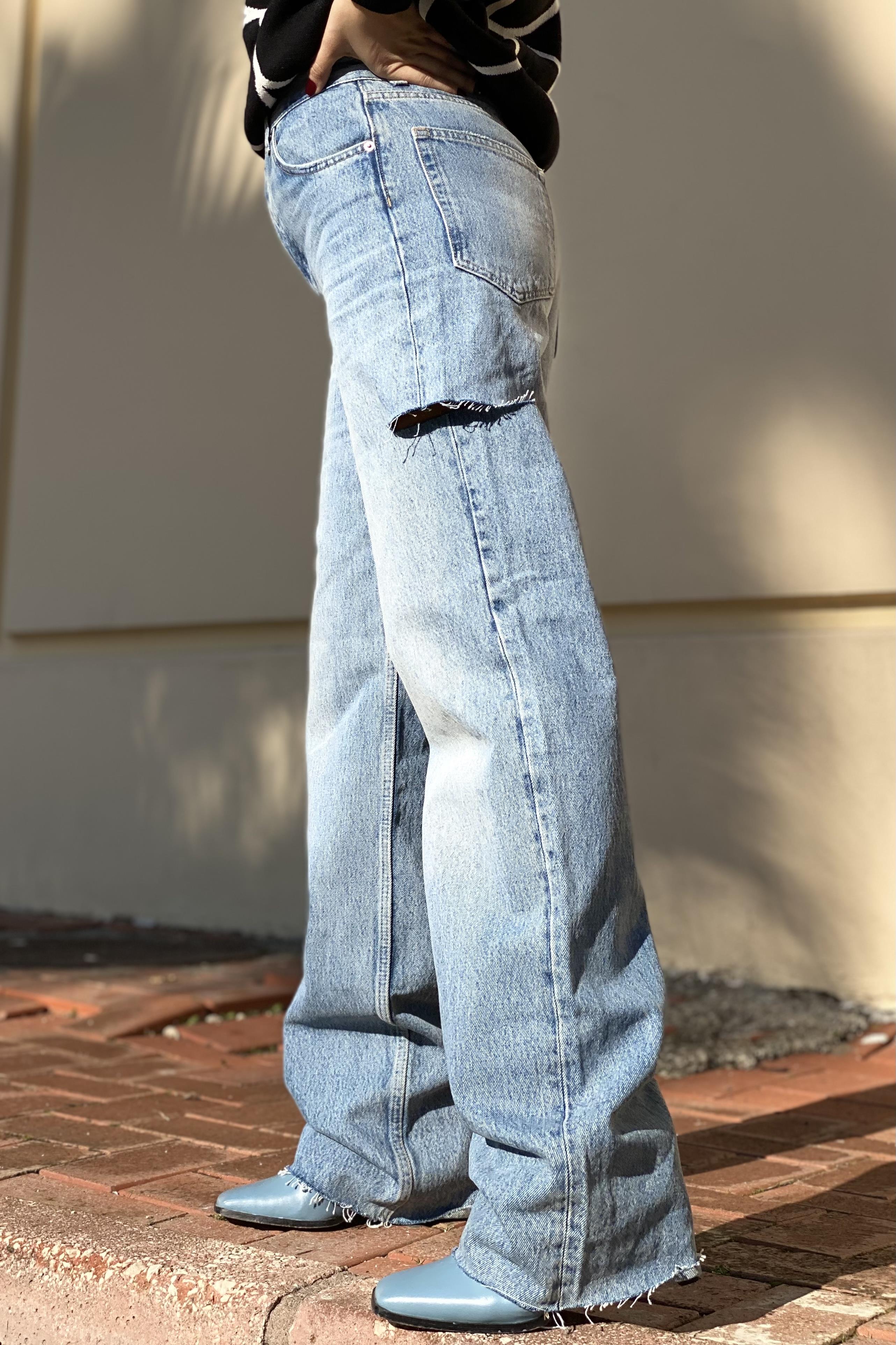 ZR YANI KESİK WİDE LEG JEAN