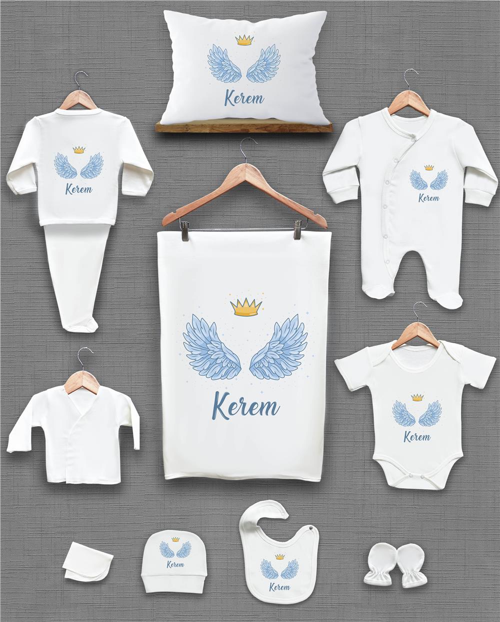 Kuala Desenli 11'li İsimli Organik Hastane Çıkış Seti