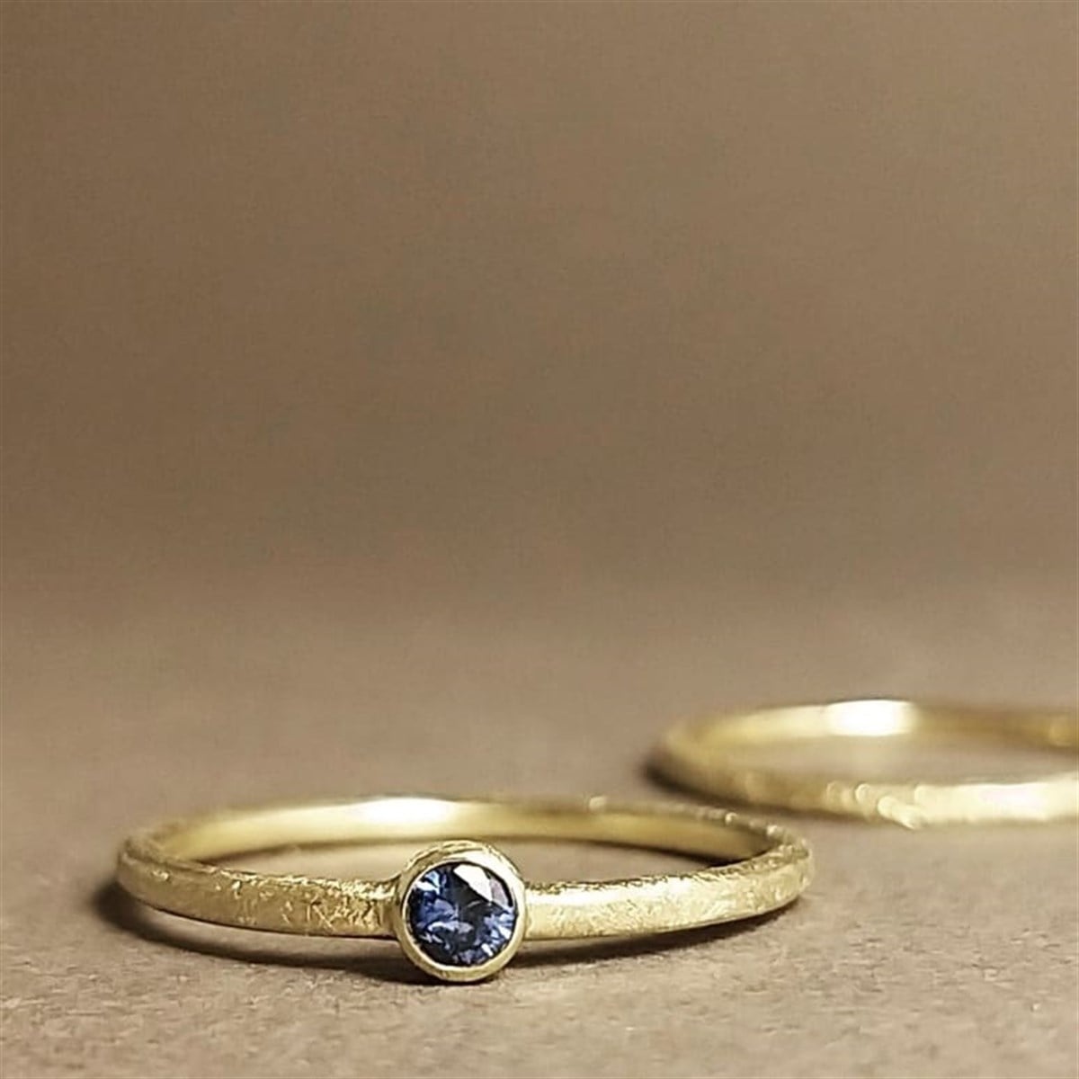 Blue Topaz Tek Taş ve Alyans Set - AK1374