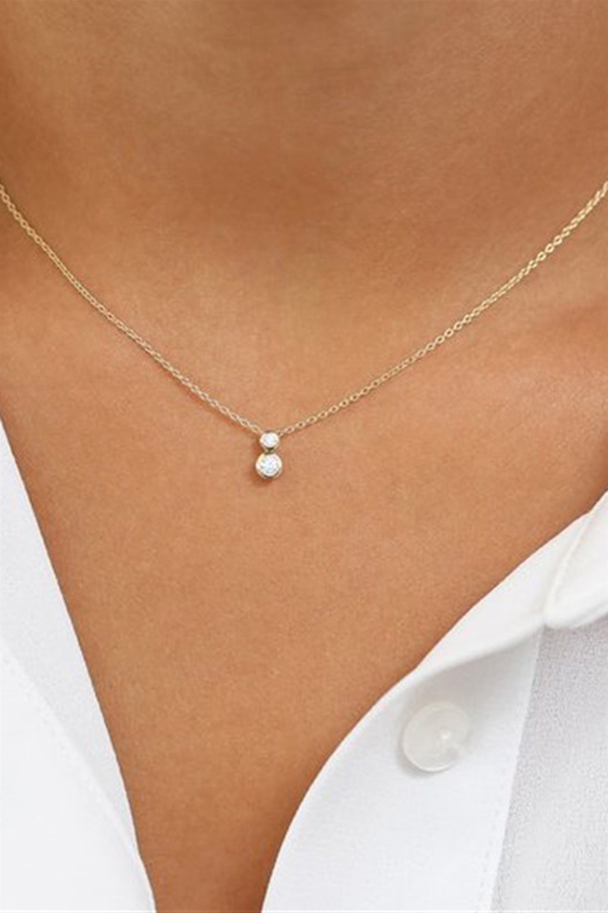 ÇİFT TAŞ KOLYE - AK0279