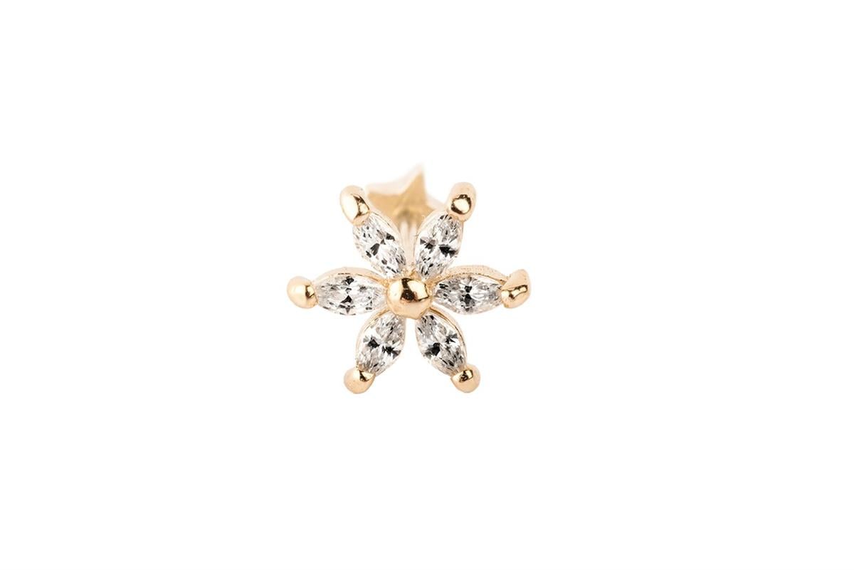 LOTUS ÇİÇEĞİ MOTİFLİ TRAGUS KÜPE -ak15783