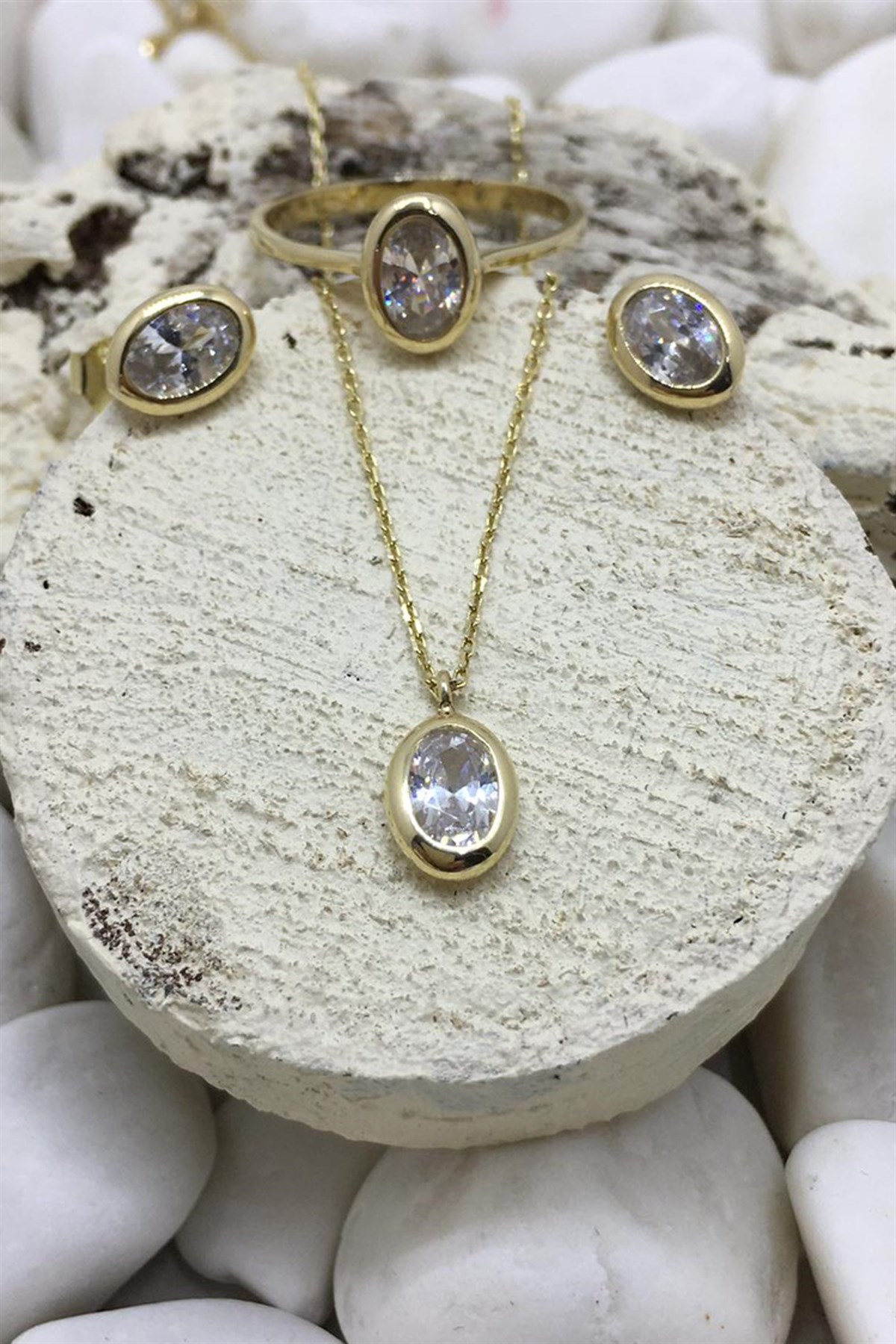 OVAL  QUARTZ ÜÇLÜ SET - AK858