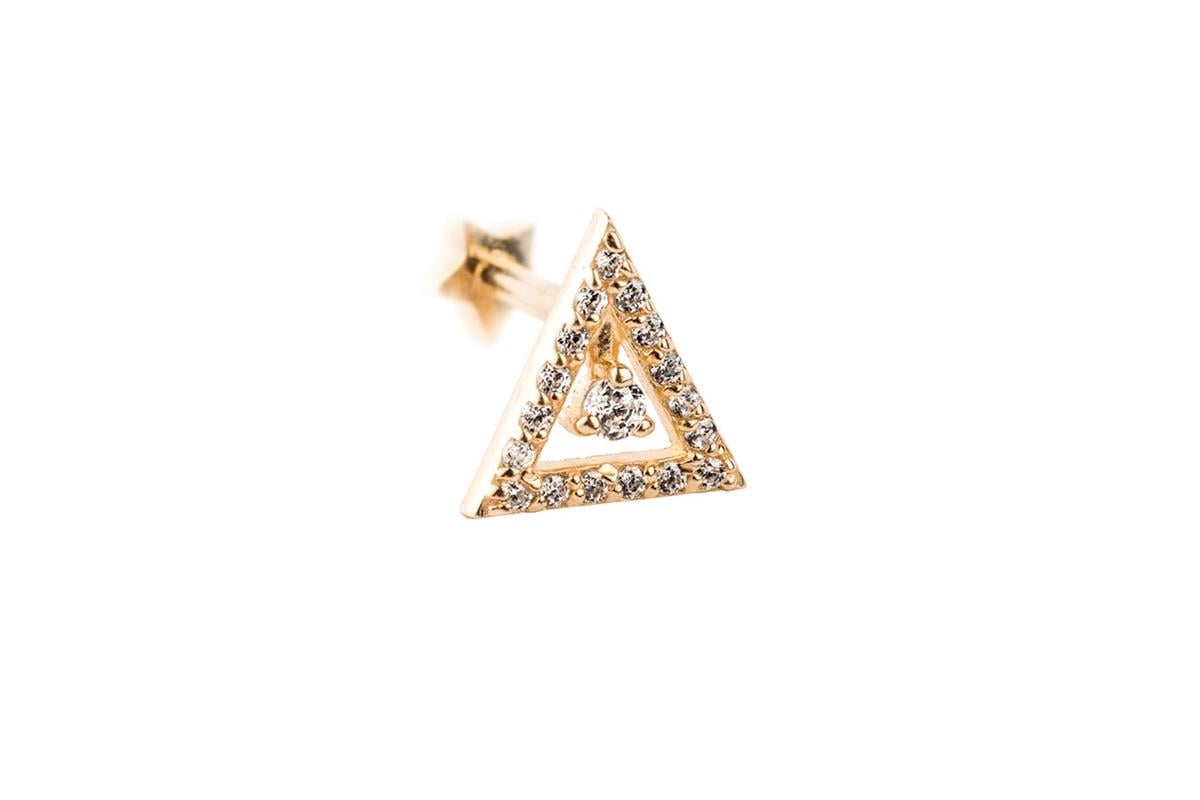 ÜÇGEN MOTİFLİ TRAGUS KÜPE -ak15787