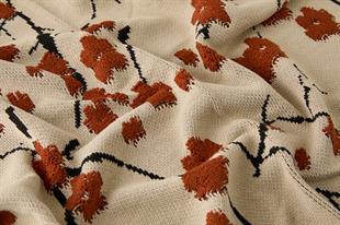 Kadın Taş-Kiremit Çiçekli Omuz ŞalıŞAL