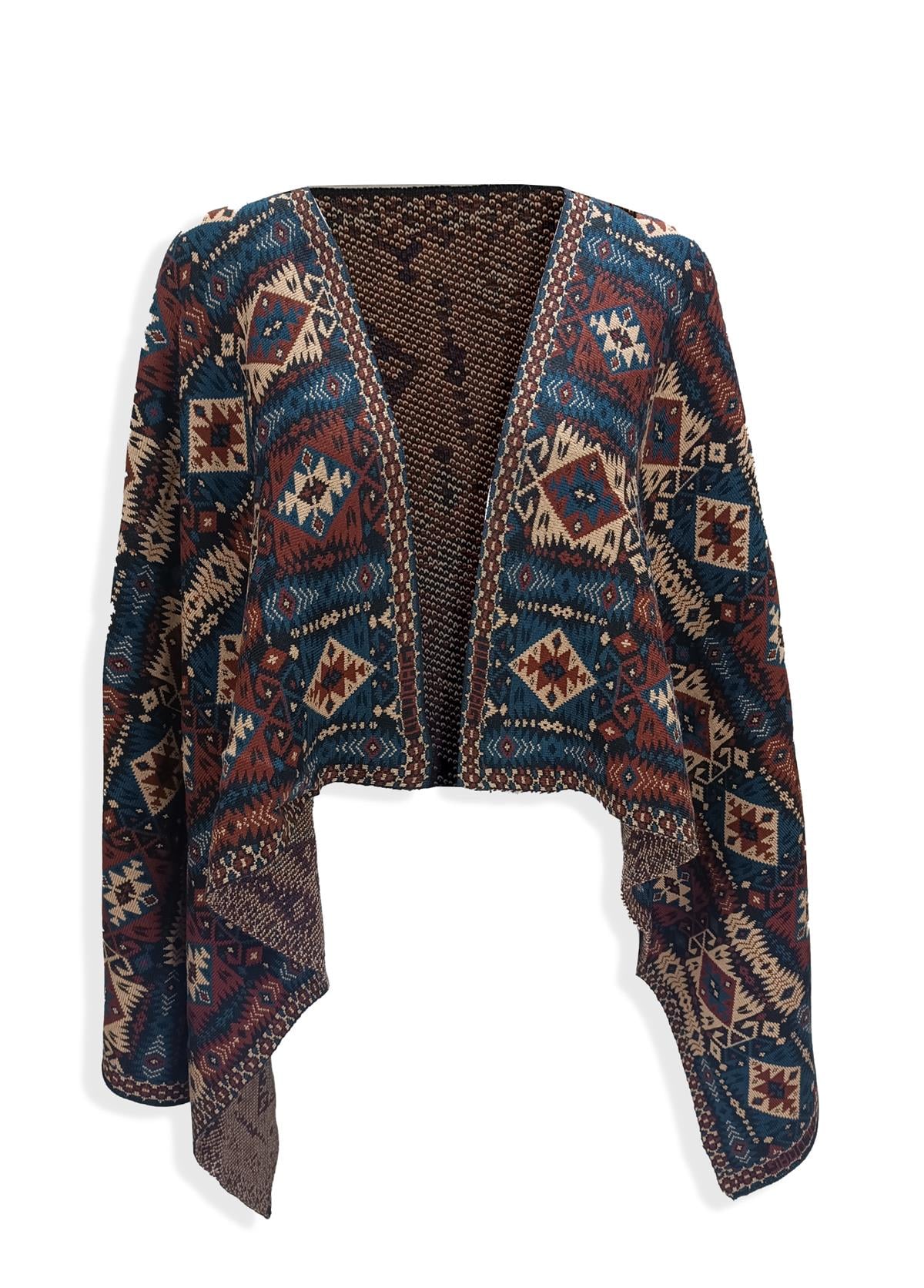 Kadın Ana Etnik Desenli Kilim ŞalShawl