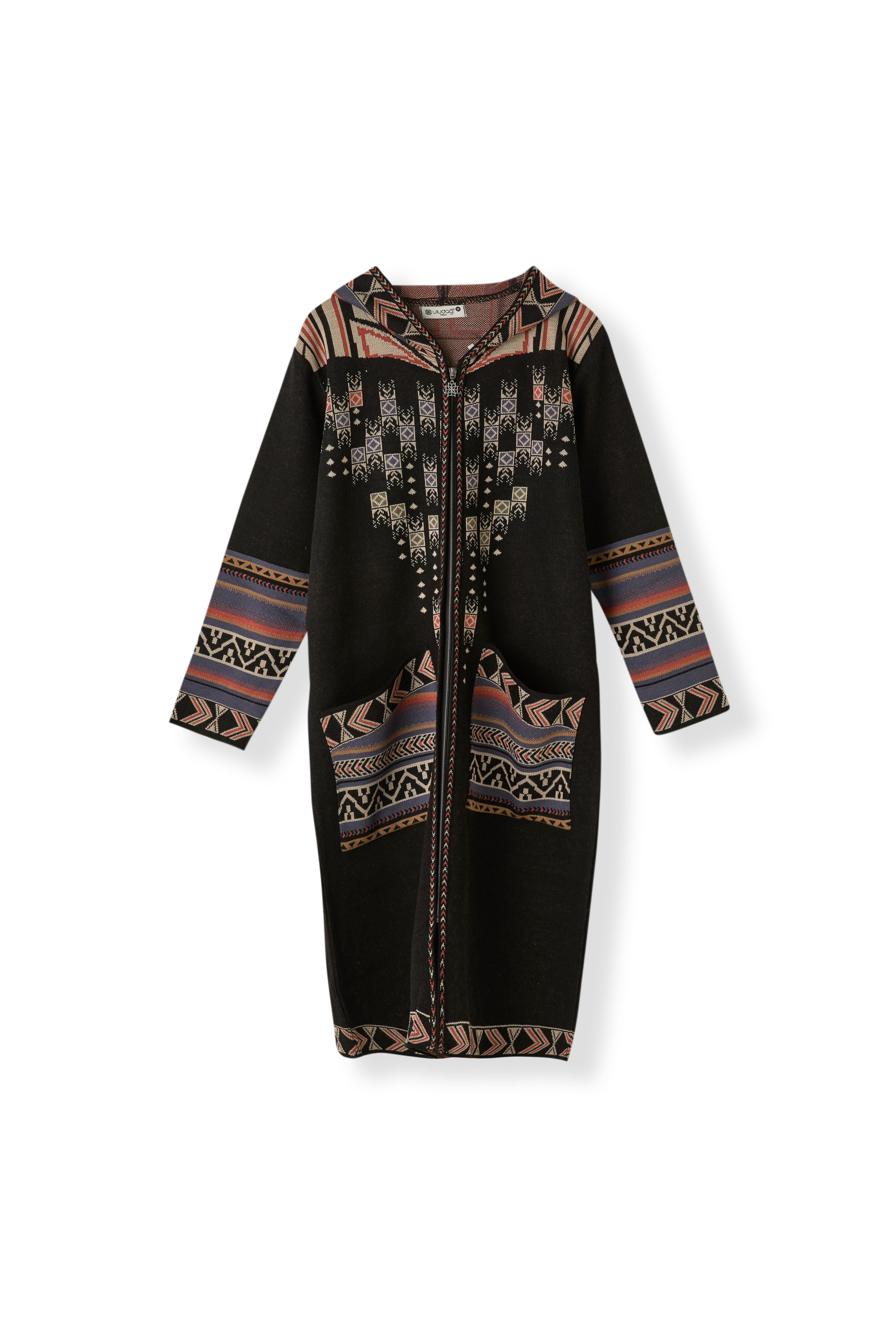 Kadın Siyah Dama Desenli Hırka Cardigan