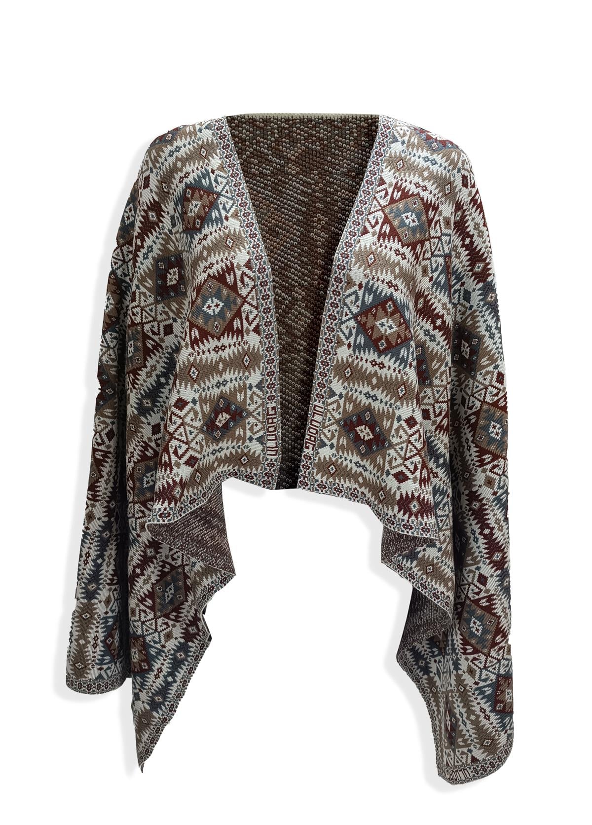 Kadın Taş Etnik Desenli Kilim ŞalShawl