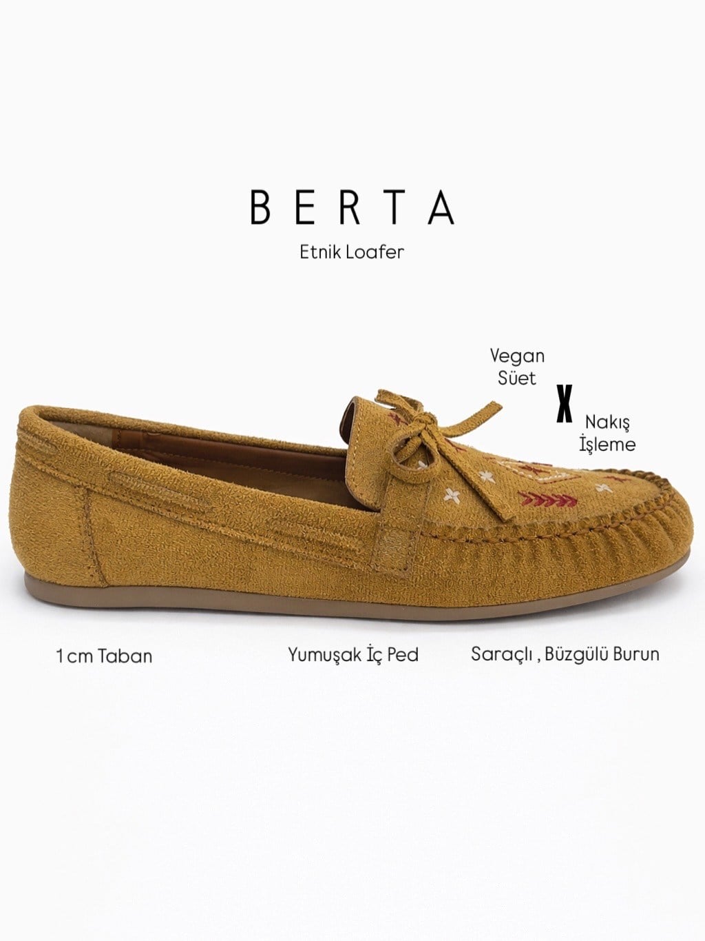 ZUUMBabet & EspadrilBerta Etnik Desenli Kadın Ayakkabı - Taba Süet
