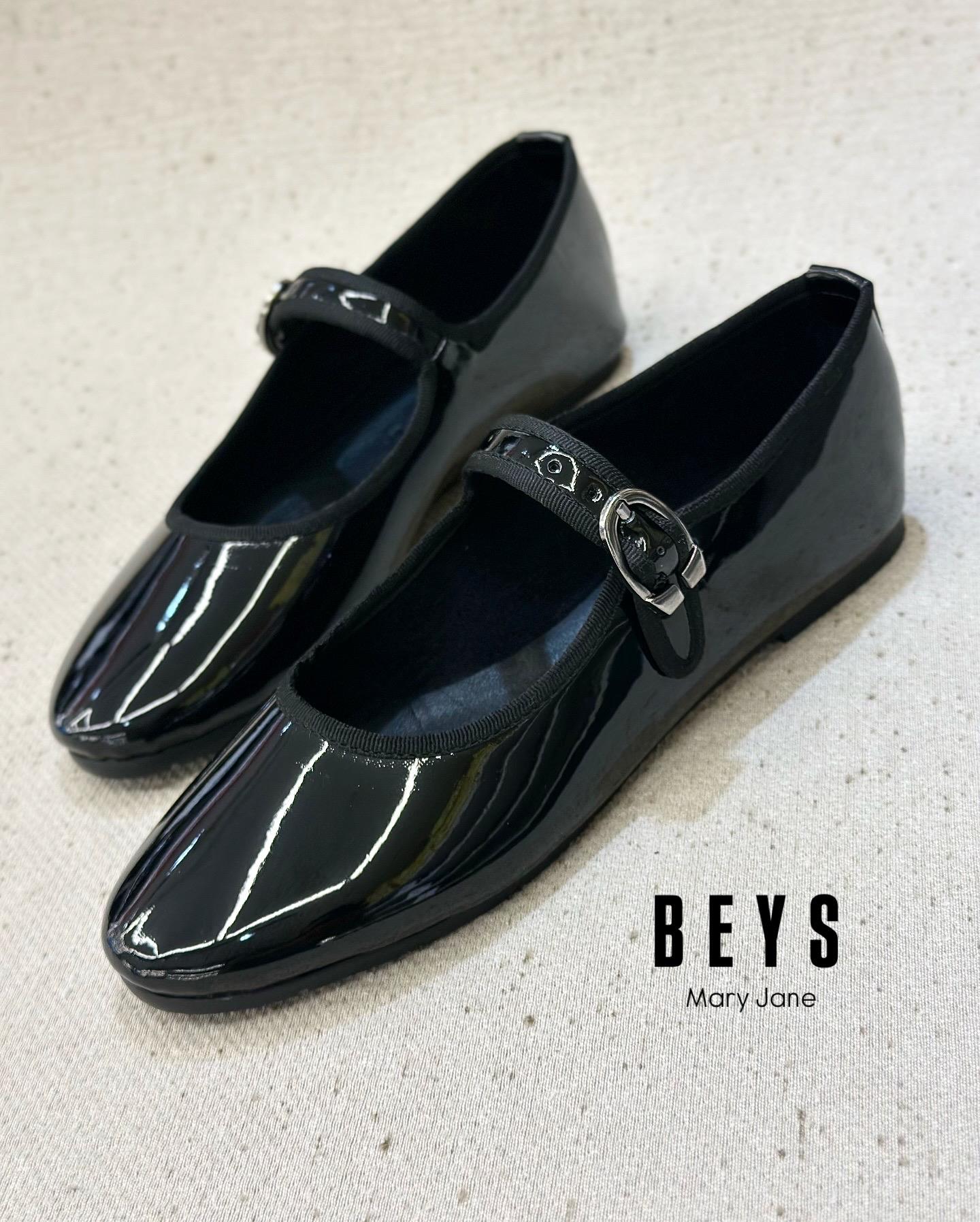 ZUUMBABET & ESPADRİLBeys Mary Jane Kadın Balerin Babet - Siyah Rugan
