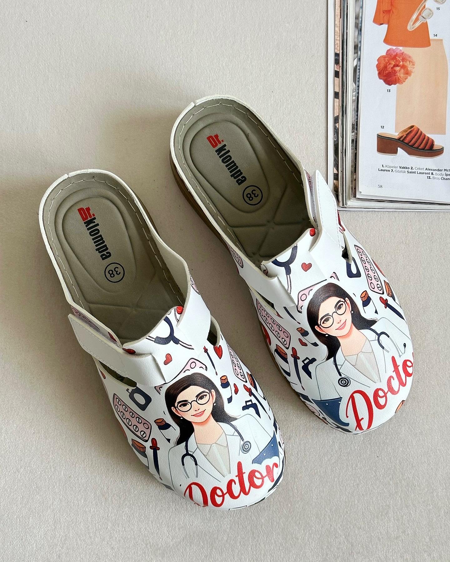 ZUUMSANDALET & TERLİKDr Betty Baskılı Anatomic Kadın Sabo - Doctor