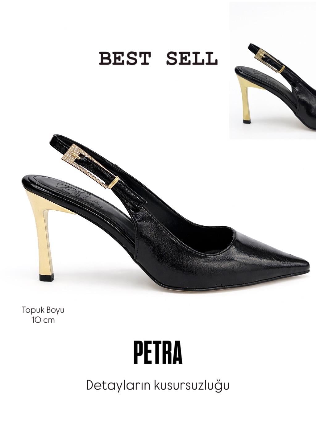 ZUUMKalın & İnce TopukluPetra Arkası Açık Topuklu Kadın Ayakkabı - Siyah Rustik