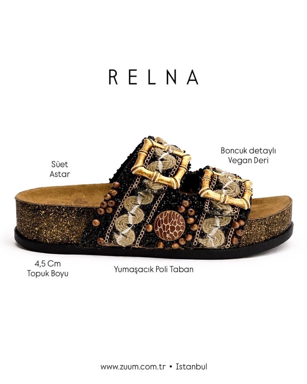 ZUUMSANDALET & TERLİKRelna Günlük Kadın Terlik - Siyah