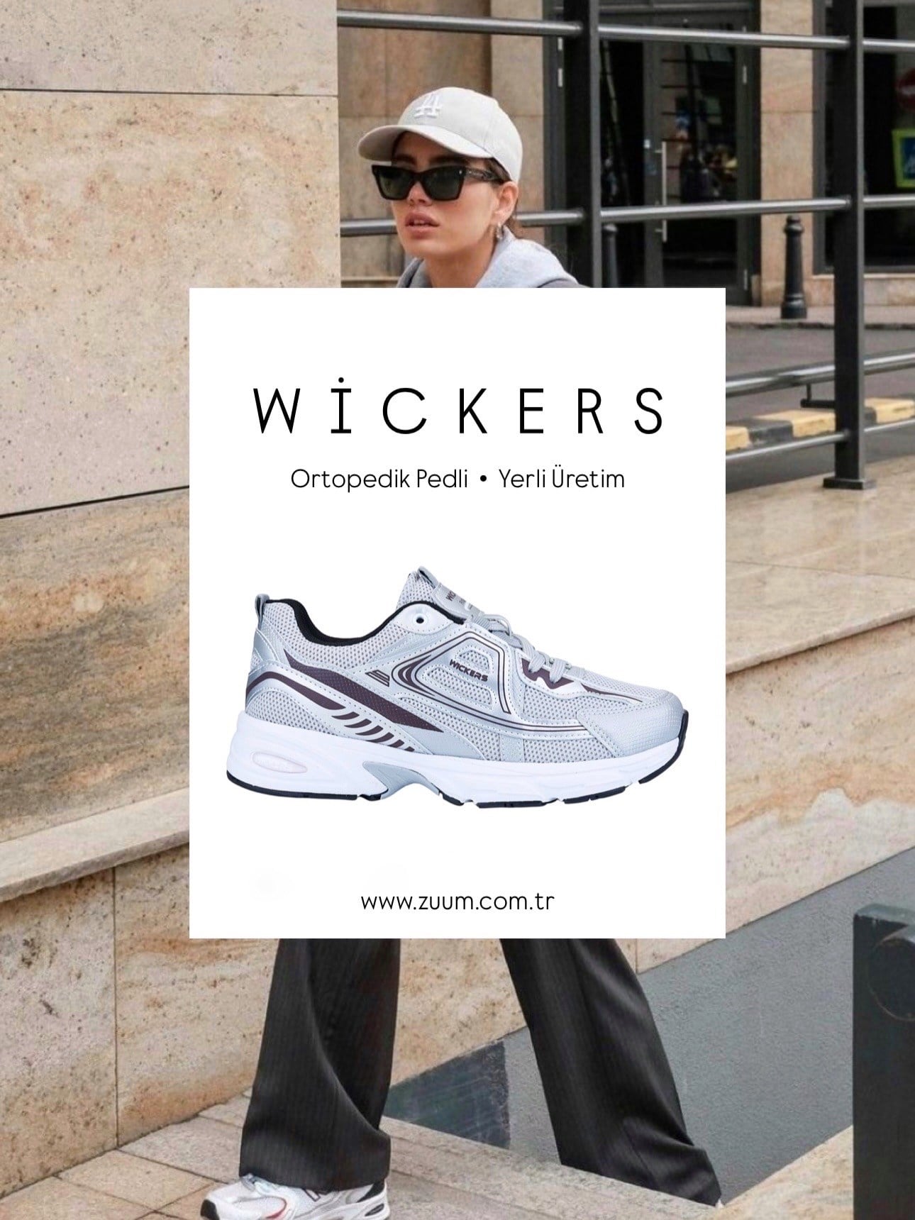 ZUUMSNEAKERWickers Günlük Kadın Sneaker - Gümüş & Kahve & Siyah