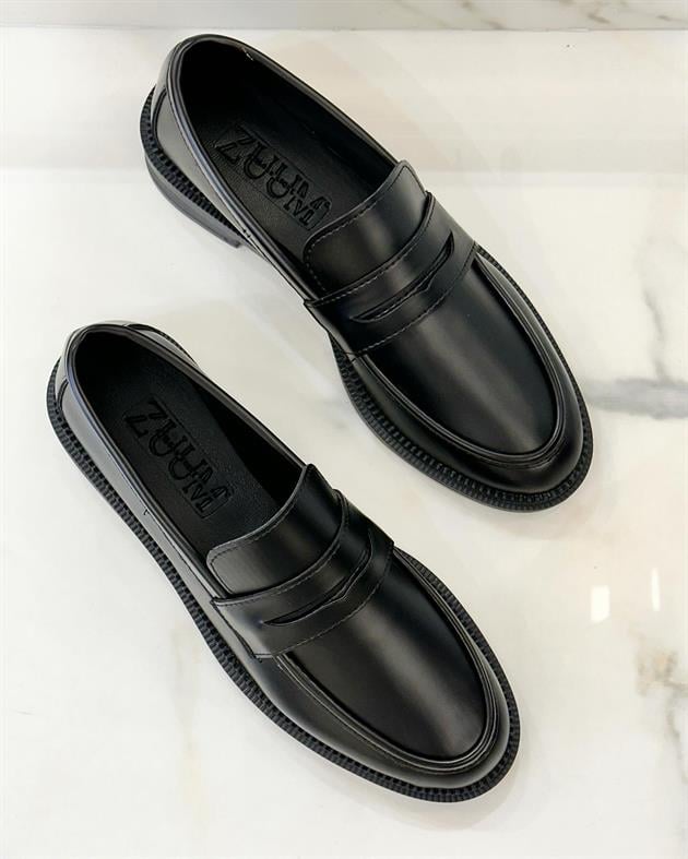 ZUUMMakosen & OxfordCoras Günlük Kadın Loafer Ayakkabı - Siyah Mat Rugan