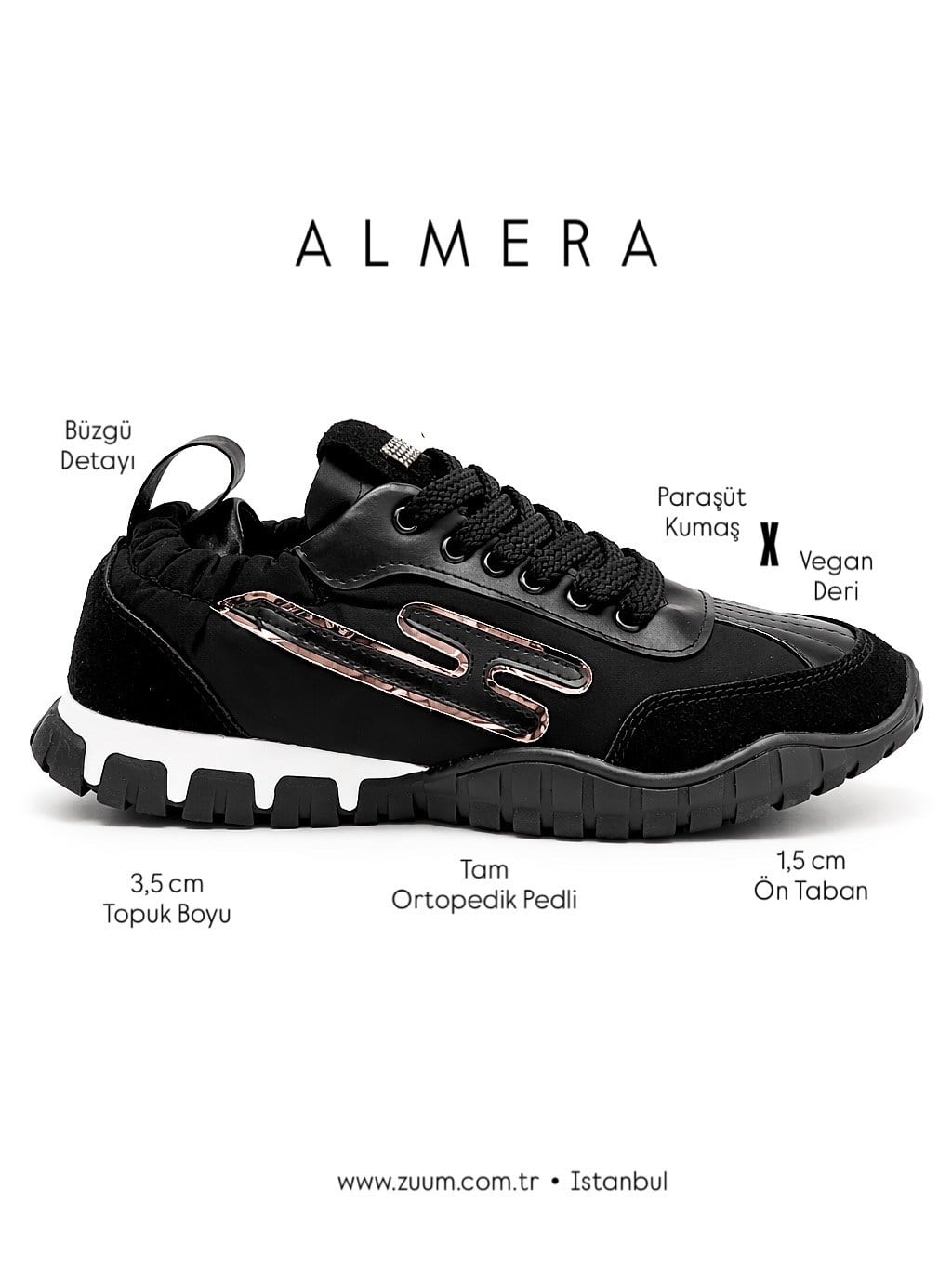 ZUUMSNEAKERAlmera Kadın Sneaker - Siyah