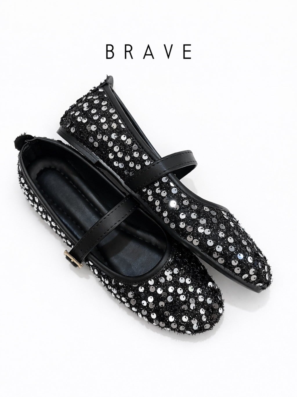 ZUUMBABET & LOAFERBrave Mary Jane Kadın Babet - Siyah & Gümüş