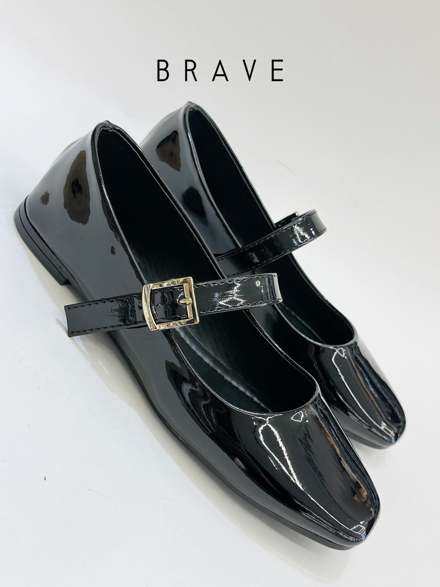 ZUUMBABET & LOAFERBrave Mary Jane Kadın Babet - Siyah Rugan