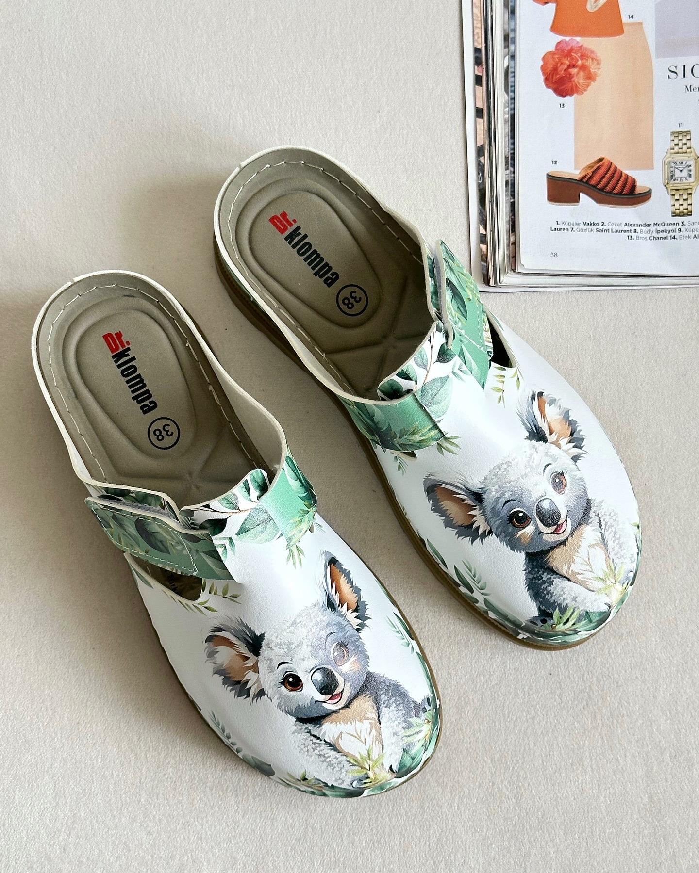 ZUUMSANDALET & TERLİKDr Betty Baskılı Anatomic Kadın Sabo - Koala