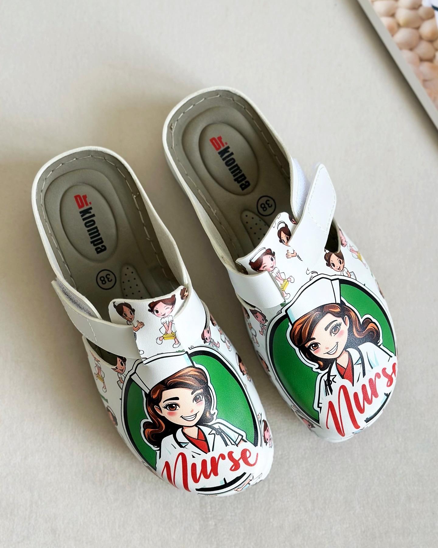 ZUUMSANDALET & TERLİKDr Betty Baskılı Anatomic Kadın Sabo - Yeşil Nurse