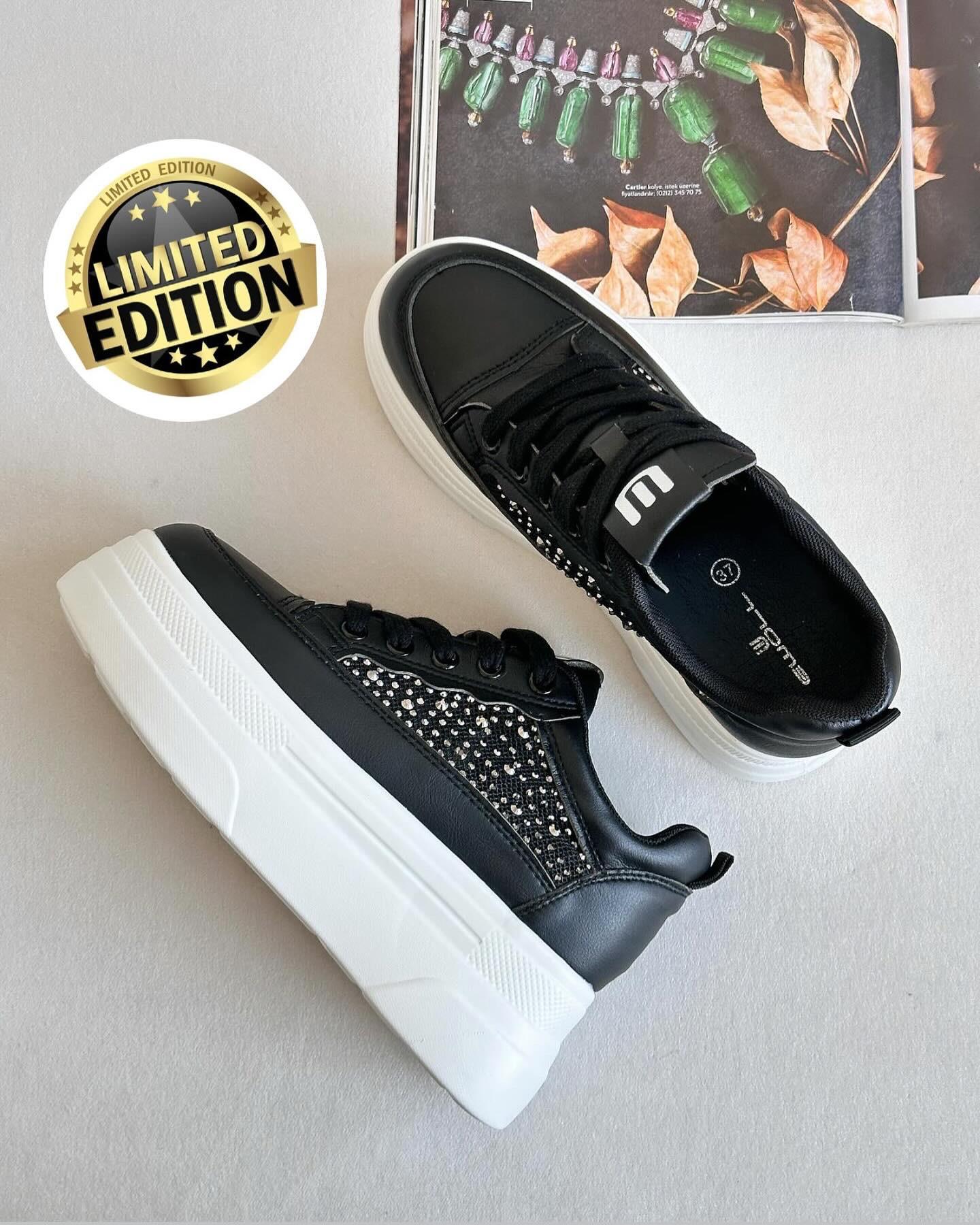 ZUUMSNEAKERFlein İçten Gizli Topuklu Kalın Taban Kadın Sneaker - Siyah