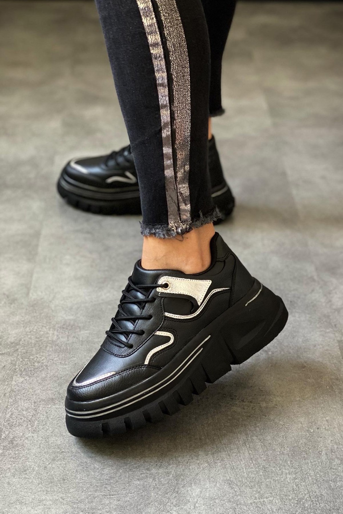 ZUUMSNEAKERGalya - Günlük Spor Ayakkabı - Siyah & Siyah