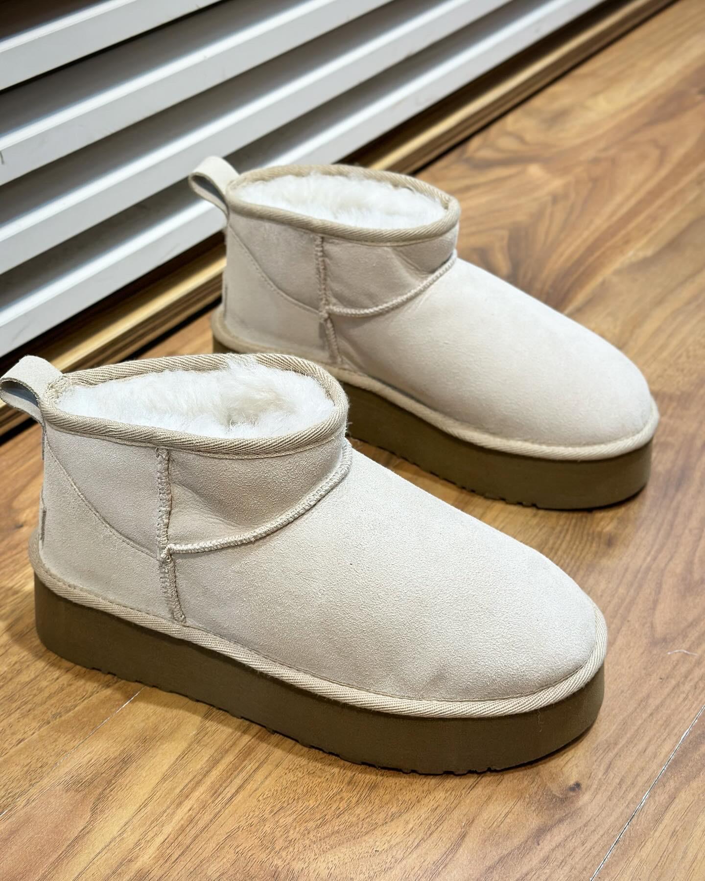 ZUUMGünlük BotLopez %100 Hakiki Deri&Süet Kürklü Mini Boy Kadın Bot - Bej