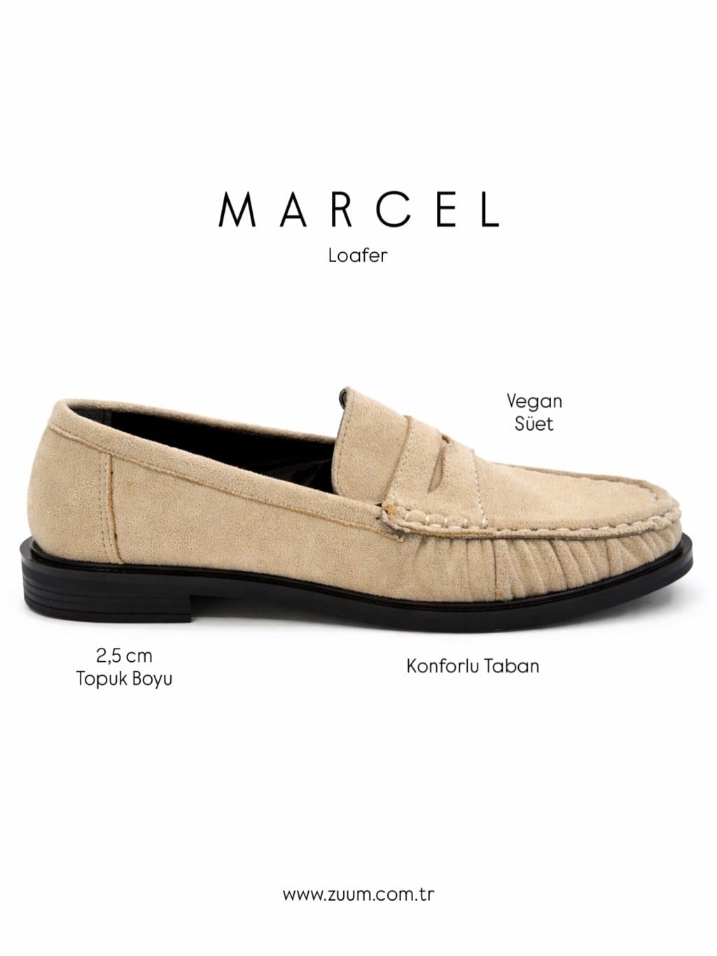 ZUUMBABET & LOAFERMarcel Günlük Kadın Loafer - Bej Süet
