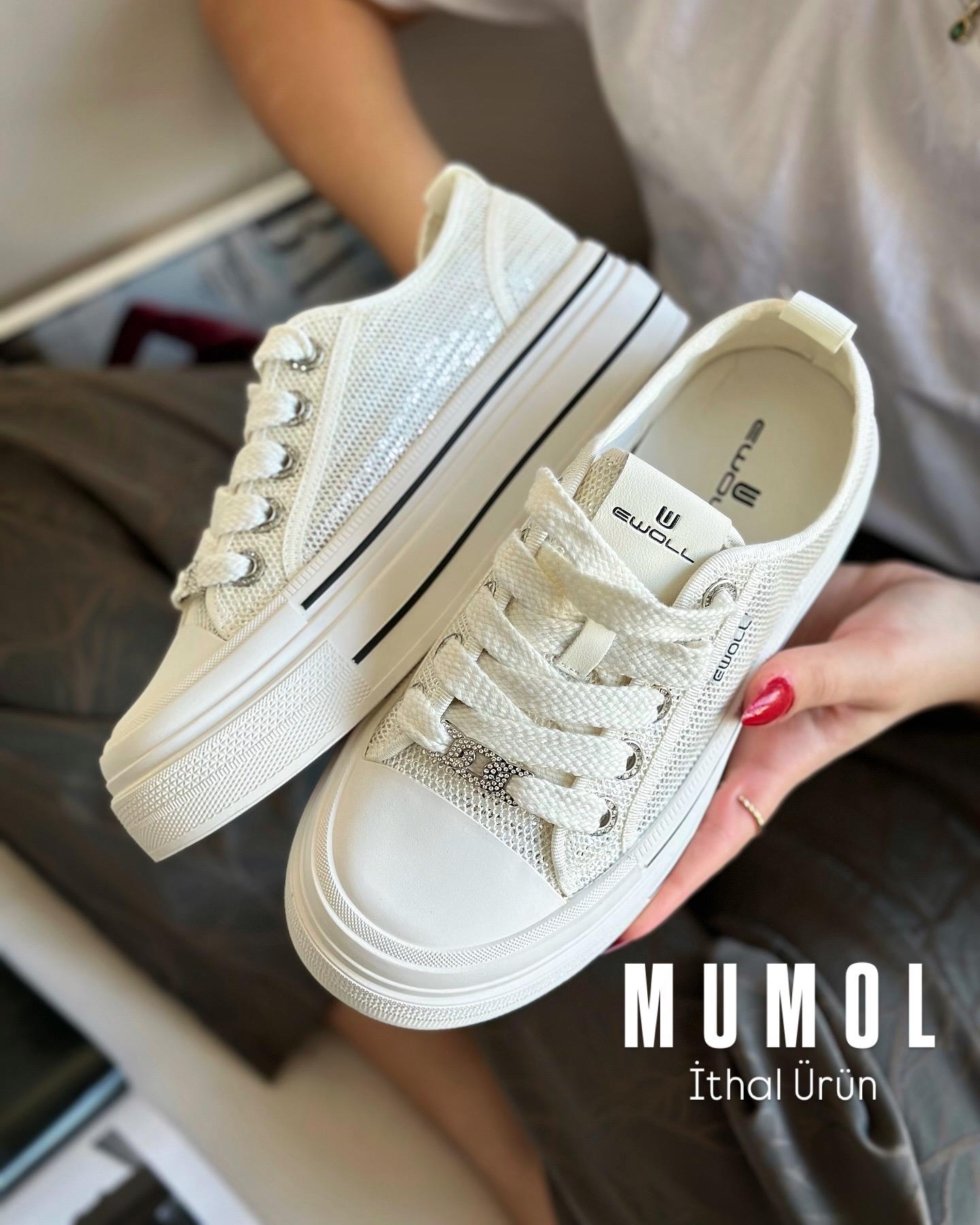 ZUUMSNEAKERMumol Kalın Tabanlı Kadın Günlük Ayakkabı - Beyaz