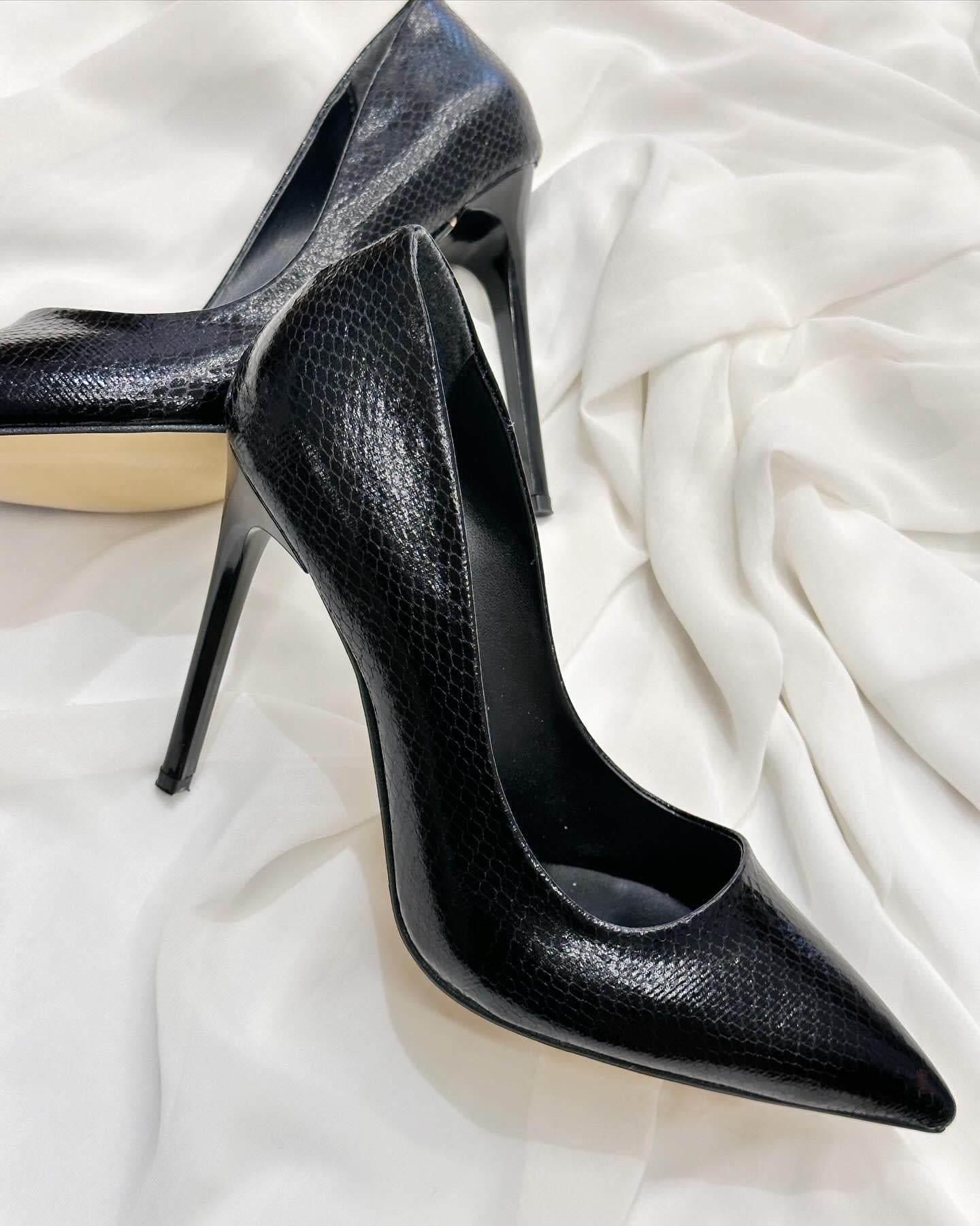 ZUUMKalın & İnce TopukluSabel 11 cm Topuklu Stiletto - Siyah Yılan