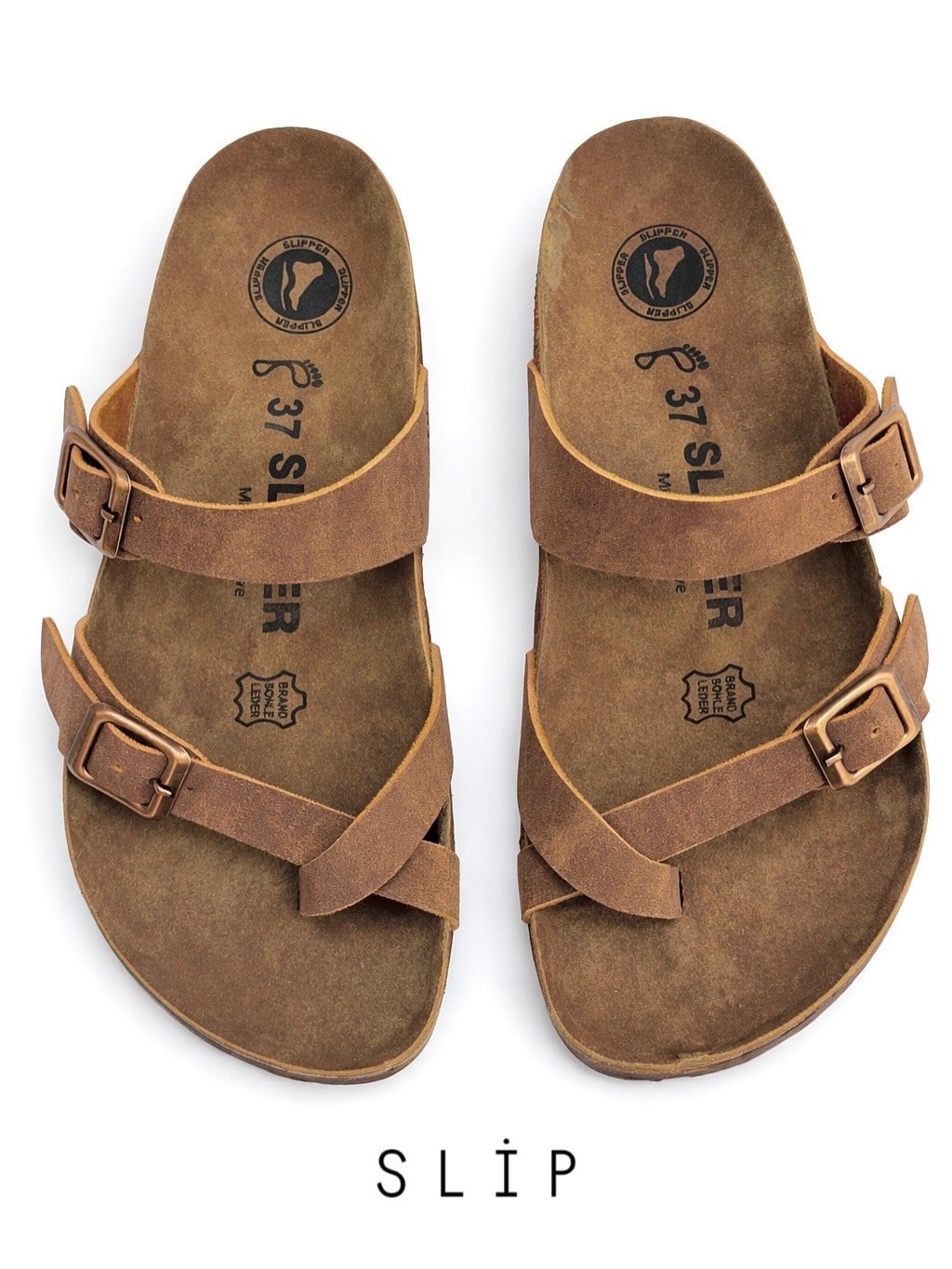 ZUUMSANDALET & TERLİKSlip Tek Parmak Kadın Terlik - Taba