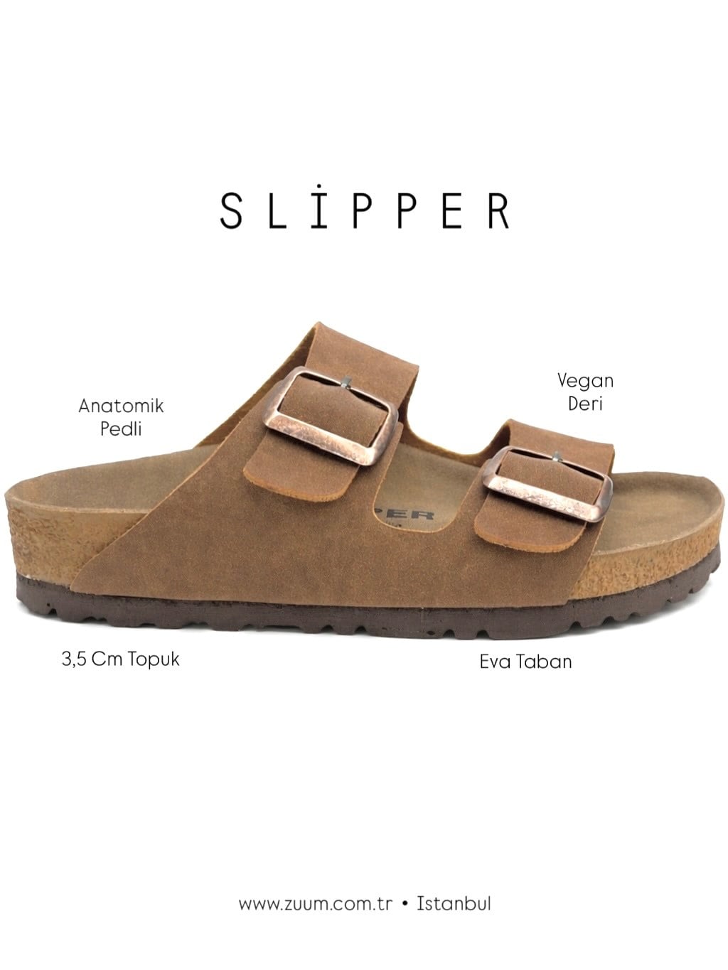 ZUUMSANDALET & TERLİKSlipper Tokalı Kadın Terlik - Taba