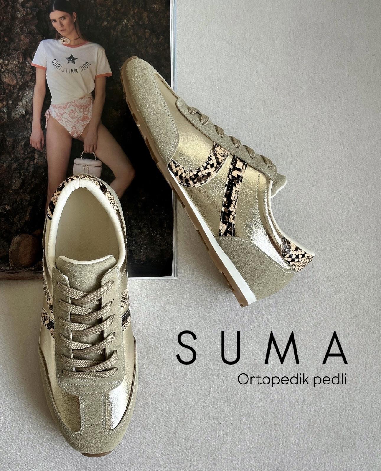 ZUUMSNEAKERSuma Kadın Sneaker - Bej & Altın