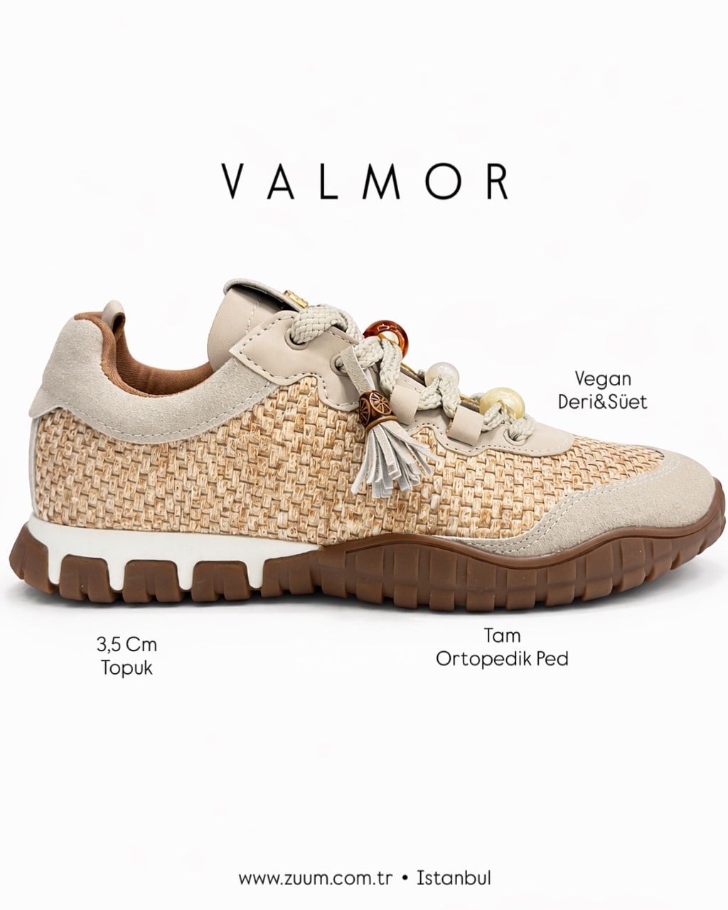 ZUUMSNEAKERValmor Kadın Sneaker - Bej Hasır