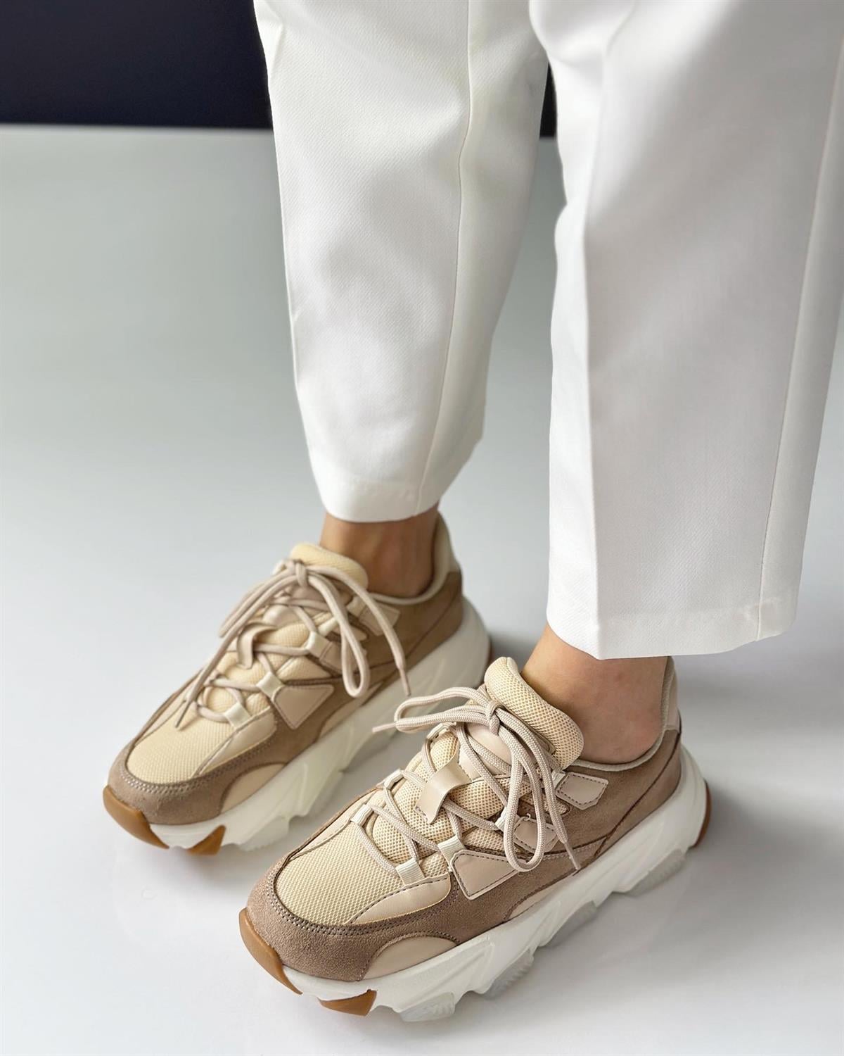 ZUUMSNEAKERVelvet Kadın Sneakers - Bej