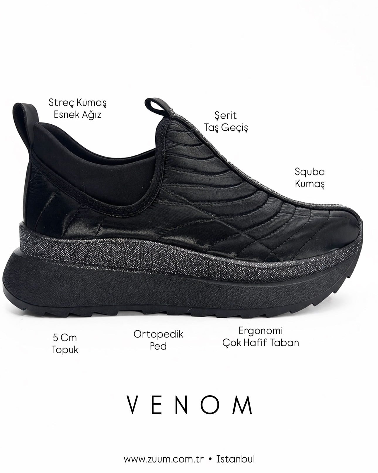 ZUUMSNEAKERVenom Günlük Kadın Ayakkabı - Siyah