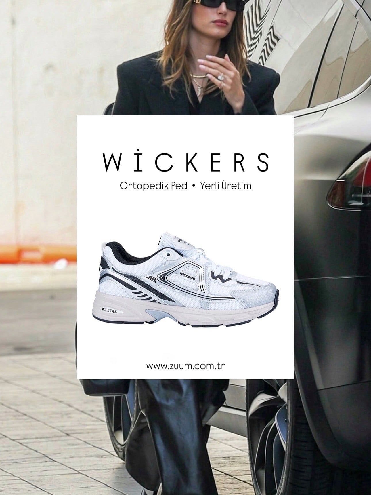 ZUUMSNEAKERWickers Günlük Kadın Sneaker - Beyaz & Siyah & Gümüş