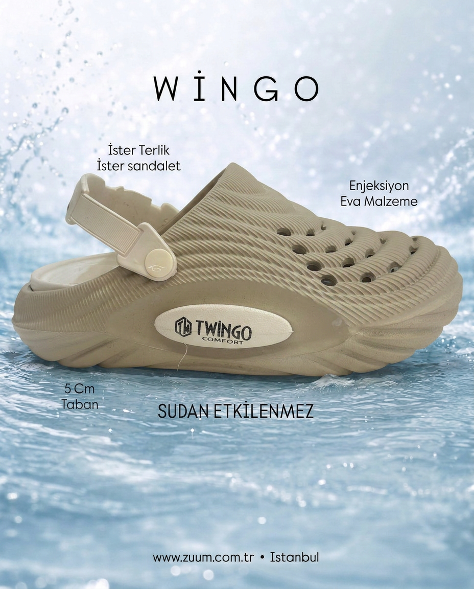 ZUUMSANDALET & TERLİKWingo Günlük Kadın Terlik - Kum