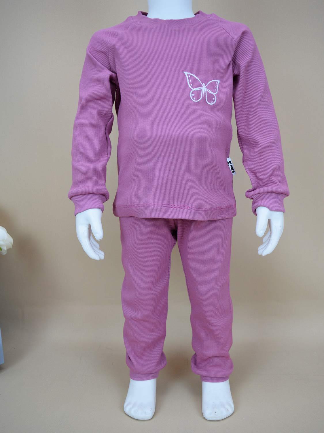 Ana Kuzusu Çocuk Özel Tasarım  Kelebek Desen Çocuk Alt Üst Takım 