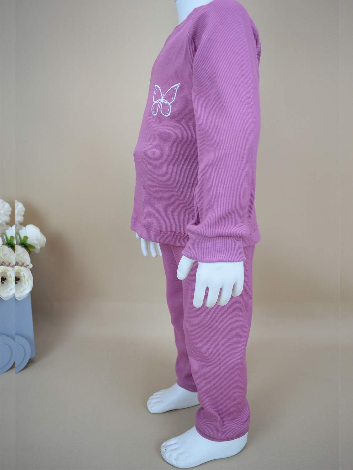 Ana Kuzusu Çocuk Özel Tasarım  Kelebek Desen Çocuk Alt Üst Takım 