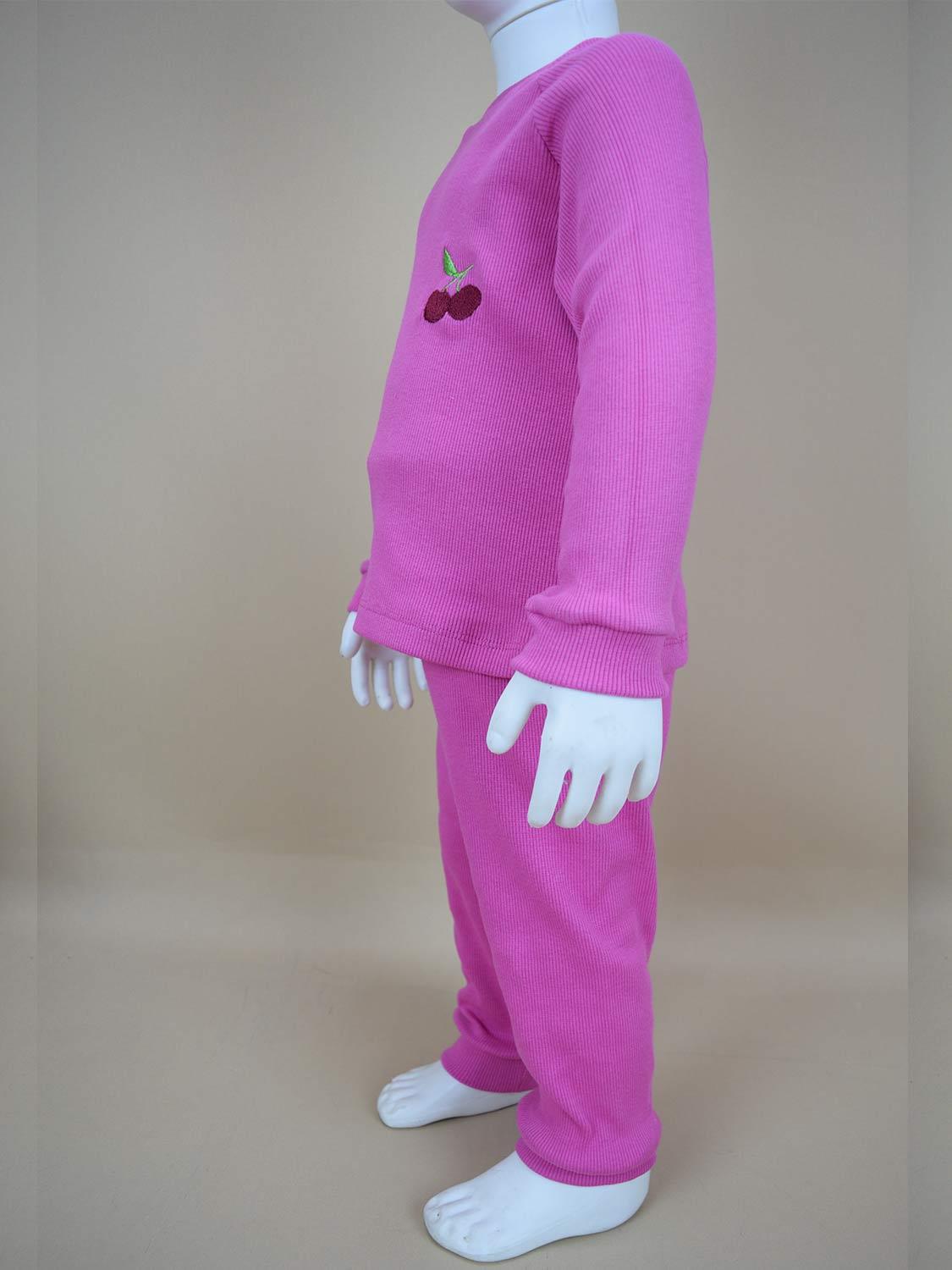 Ana Kuzusu Çocuk Özel Tasarım  Kiraz Desen Çocuk Alt Üst Takım 