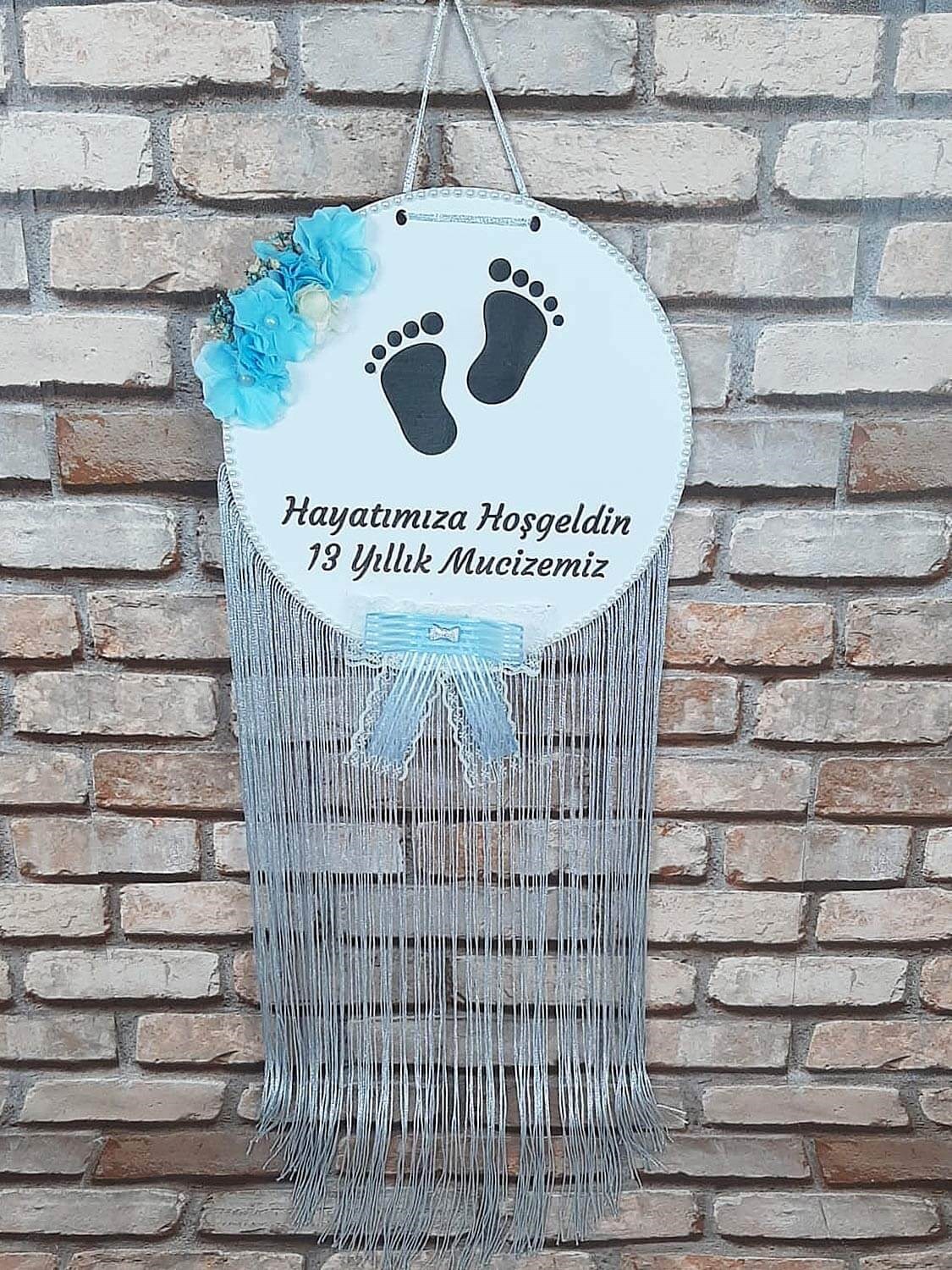 Ana Kuzusu İsme Özel Ahşap İşleme Kapı Süsü 1KSA02