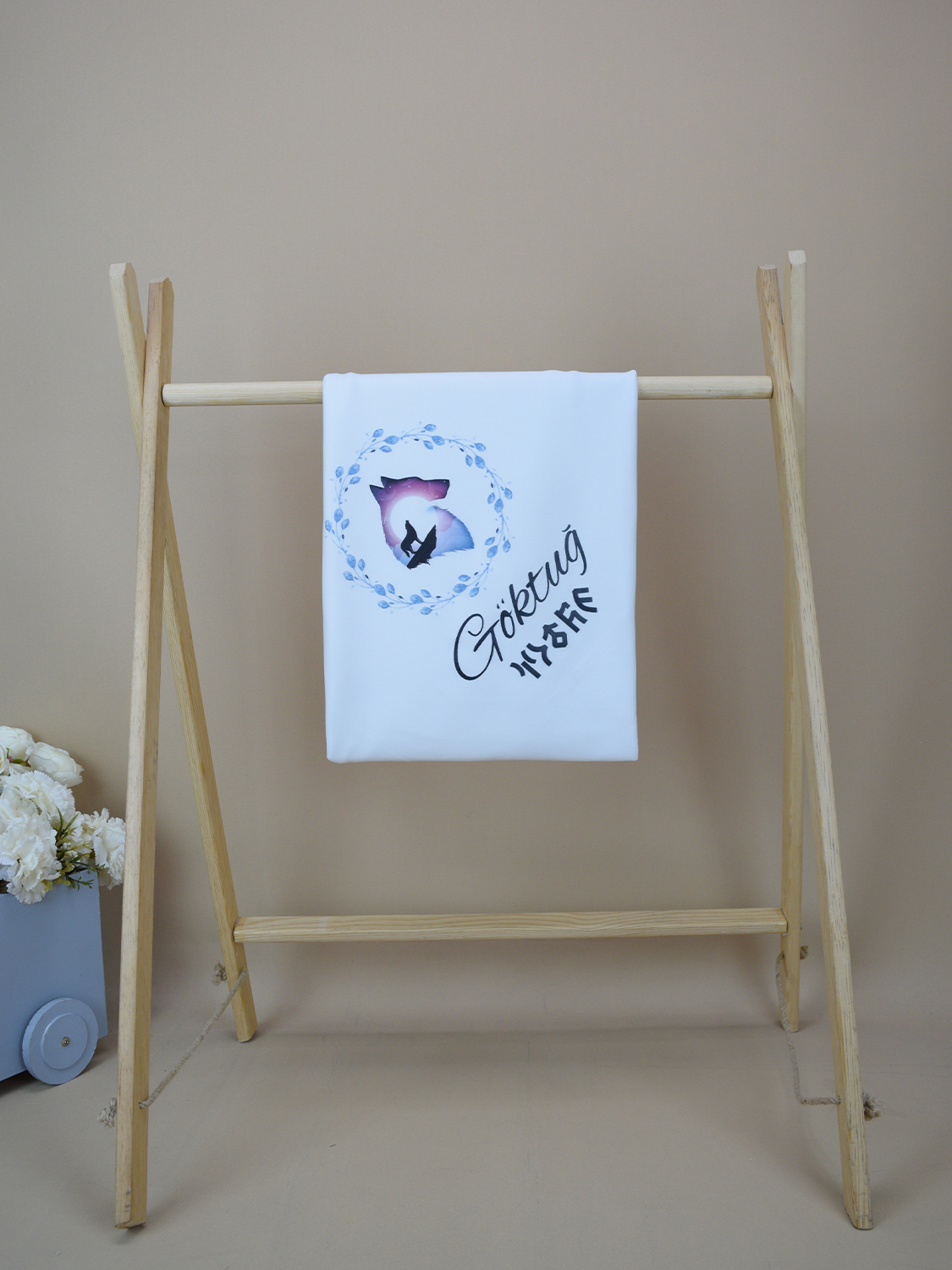 Ana Kuzusu İsme Özel Baskı Kurt Desen  Penye Battaniye 1BKA18