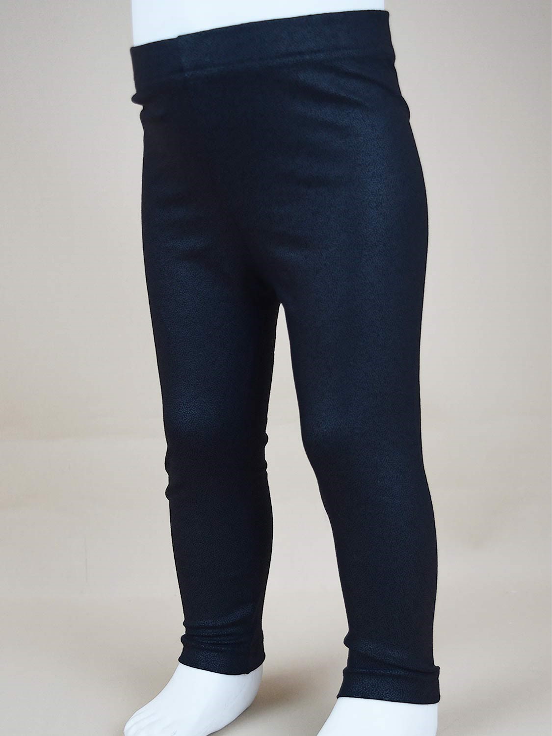 Ana Kuzusu Kız Çocuk Deri Dokulu Esnek Likralı Tayt