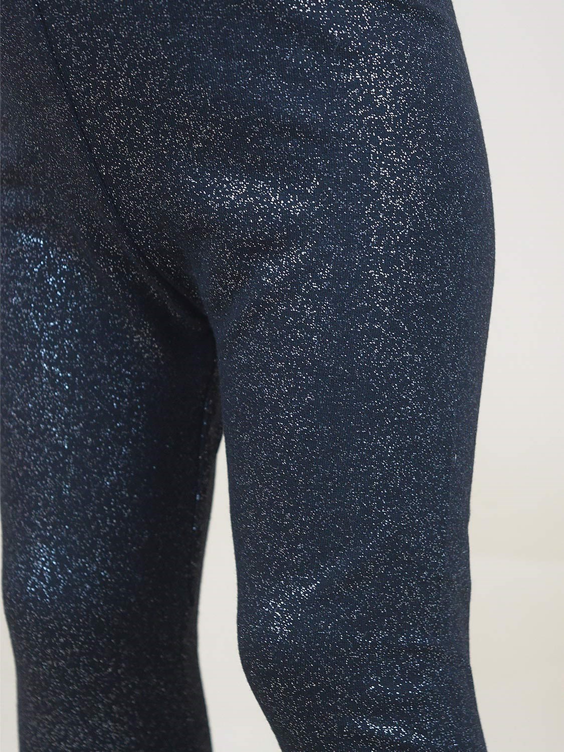 Ana Kuzusu Kız Çocuk Simli Esnek Likralı Tayt